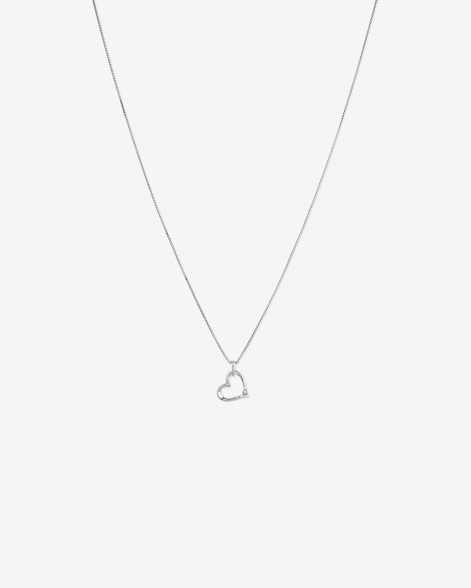 Heart Pendant with Diamond in Sterling Silver