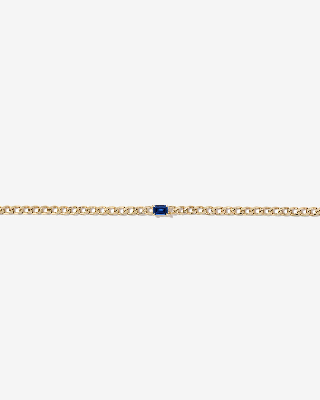 Bracelet gourmette Saphir créé en or jaune 10 ct