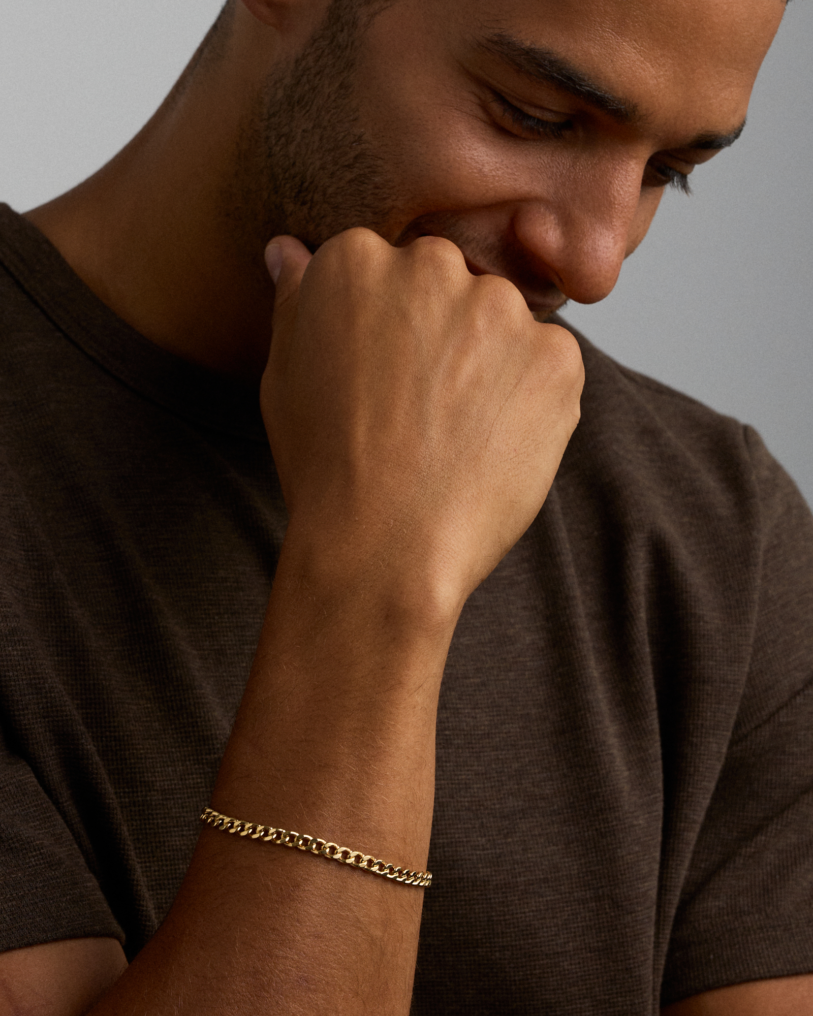 21cm (22") 5.5mm Width Semi Solid Diamond Cut Curb Bracelet in 10kt Gold