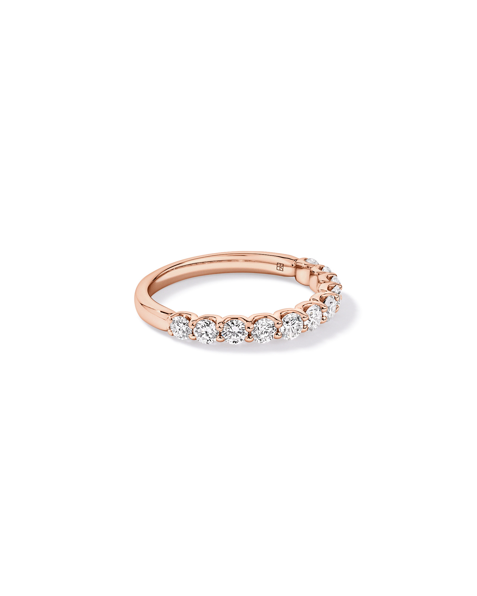 0.83TW Round Brilliant Laboratory-Grown Diamond Wedding Band 14kt Rose Gold
