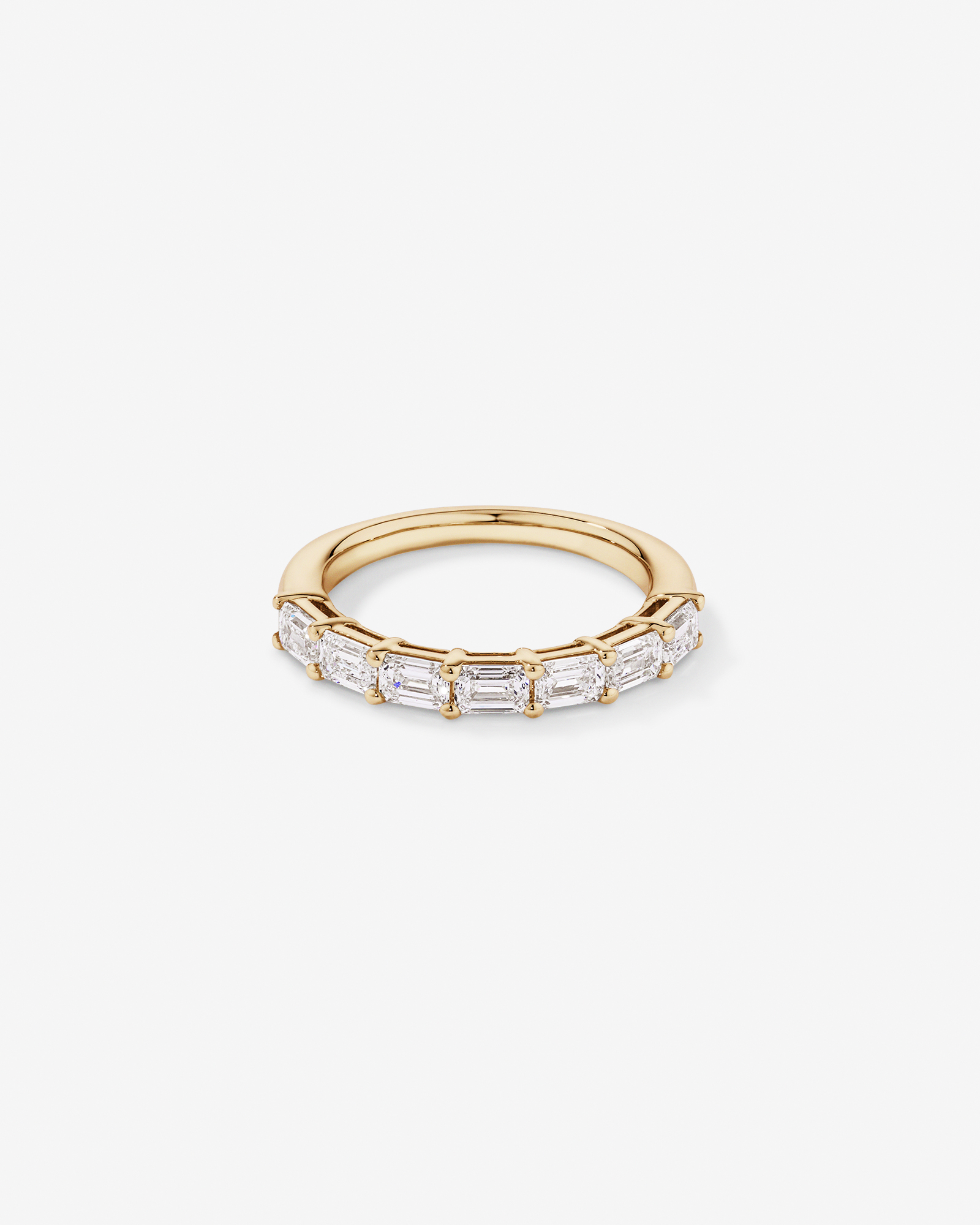 1.40 Carat TW East-West Emerald Cut Laboratory-Grown Diamond Wedding Ring 14kt Yellow Gold