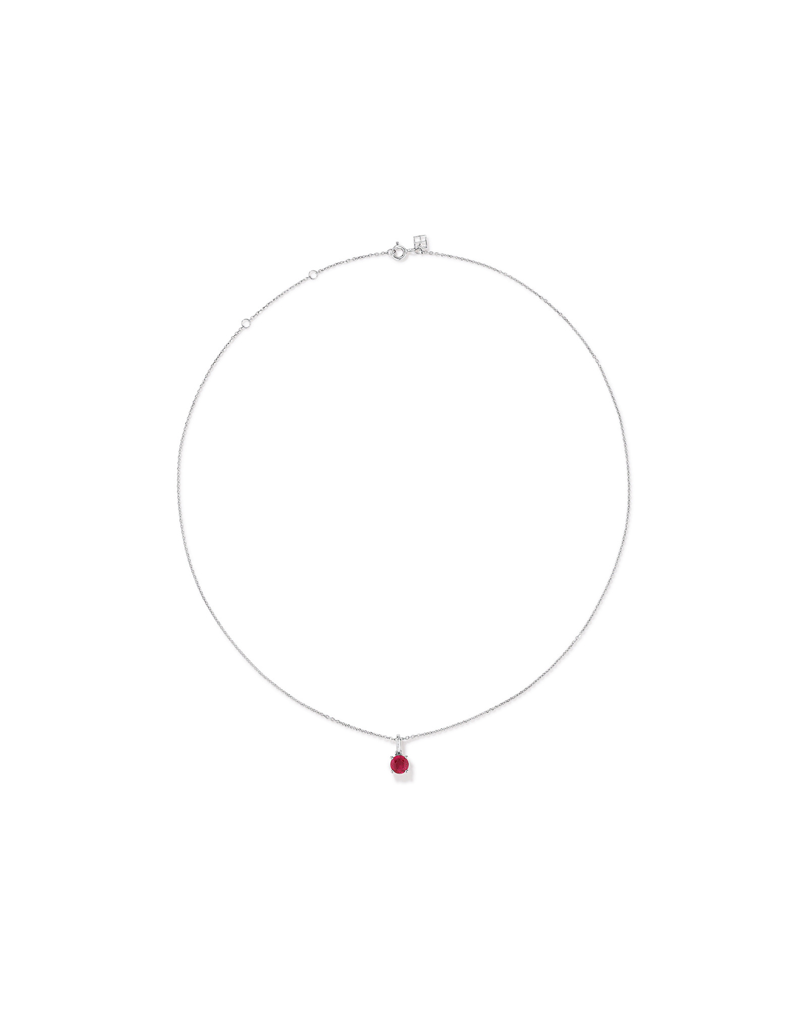 Round Cut Red Created Ruby Gemstone Hoop Earrings and Pendant Necklace Set in Sterling Silver