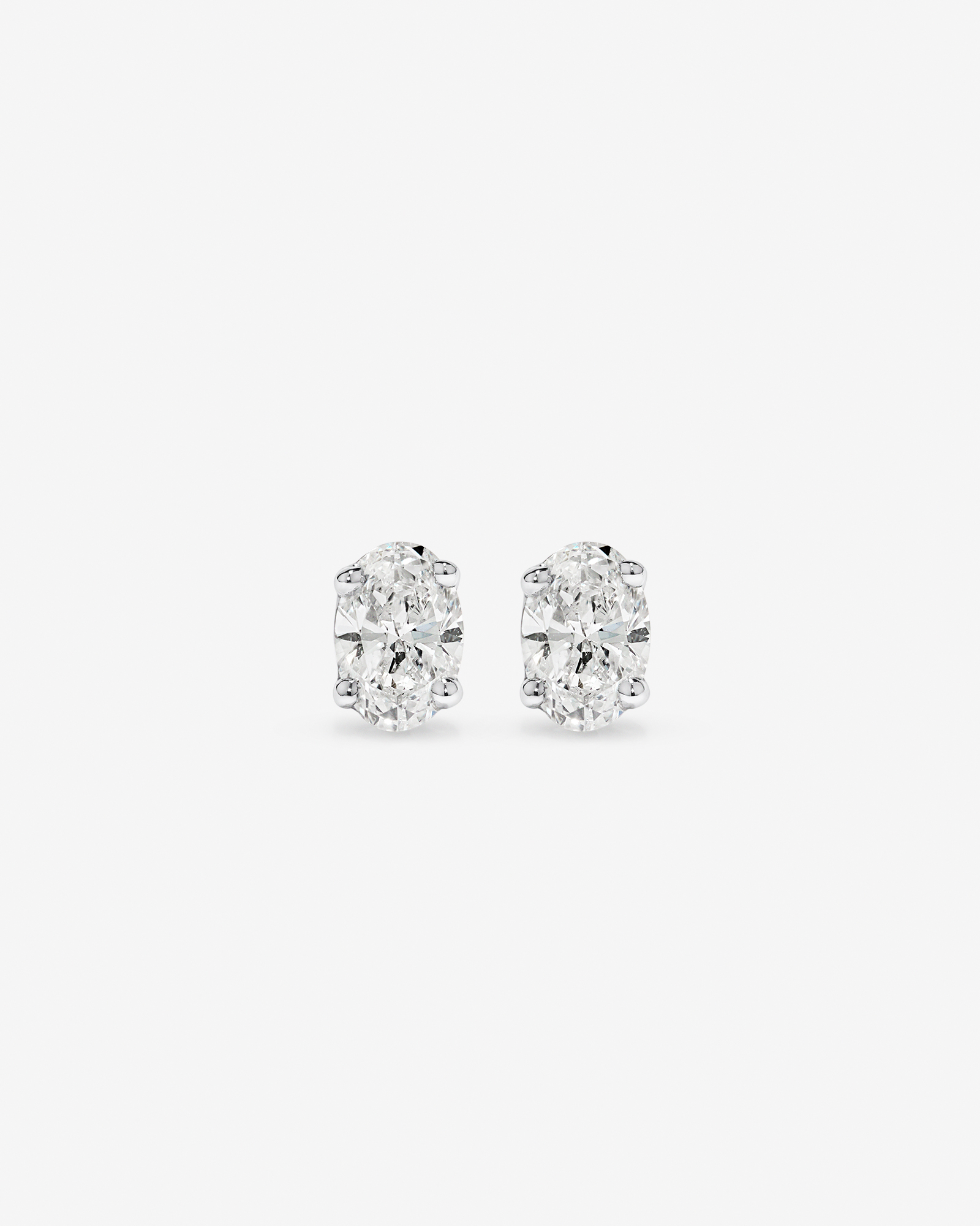 0.50TW Lab Diamond Oval Stud Earrings in Silver