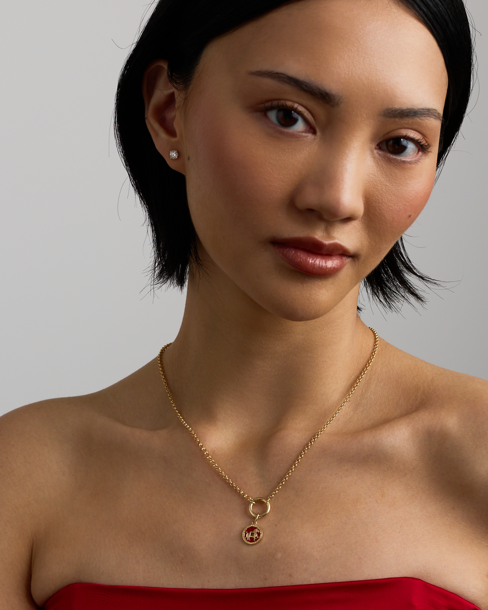 Lunar Horse Coin Pendant in 10kt Yellow Gold