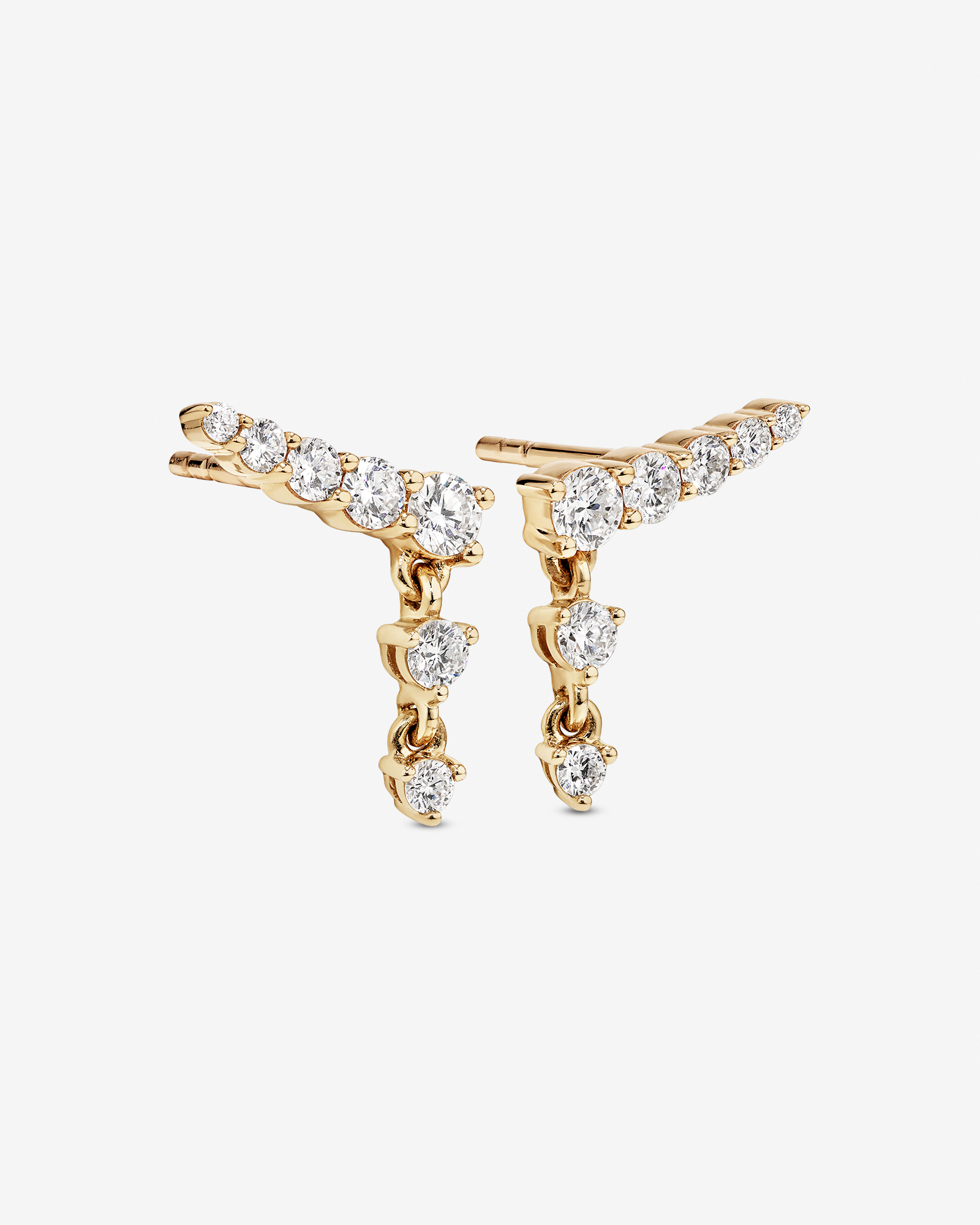 0.50 Carat TW of Laboratory-Grown Diamond Ear Climbers in 10kt Yellow Gold