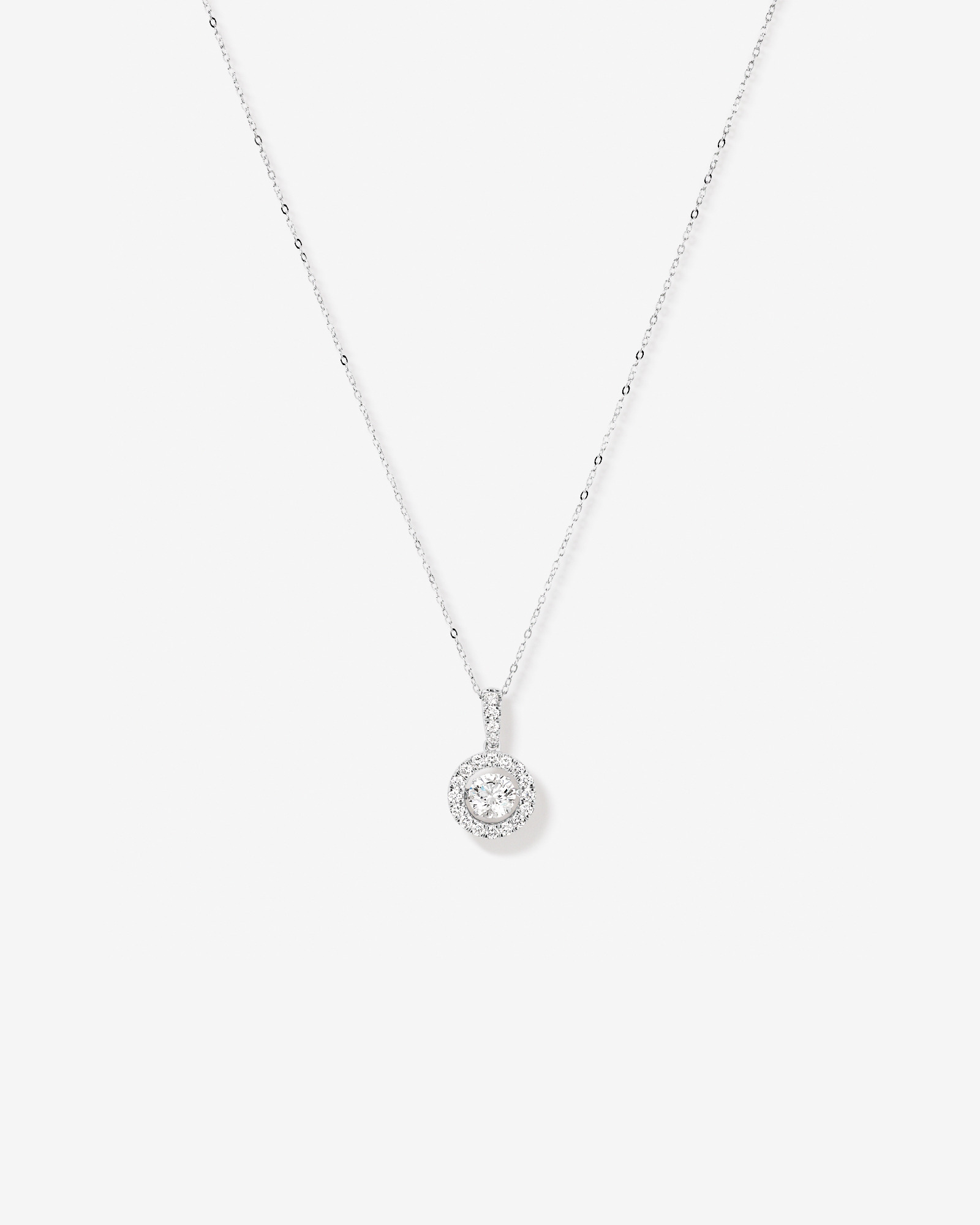 Lume Lab Round Pendant with 1.50 Carat TW of Laboratory-Grown Diamonds in 10kt White Gold