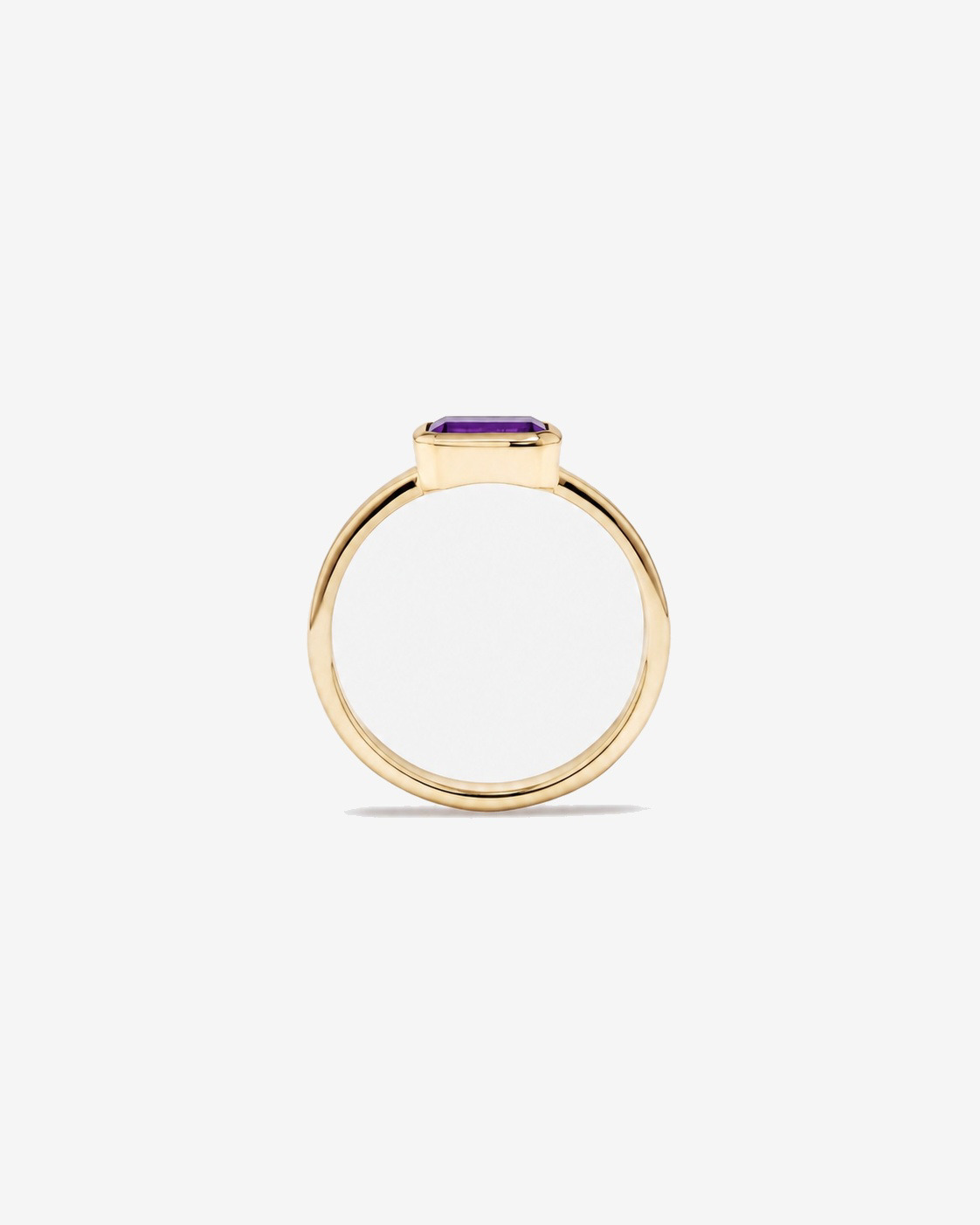 Bague Améthyste sertie clos en or jaune 10 ct