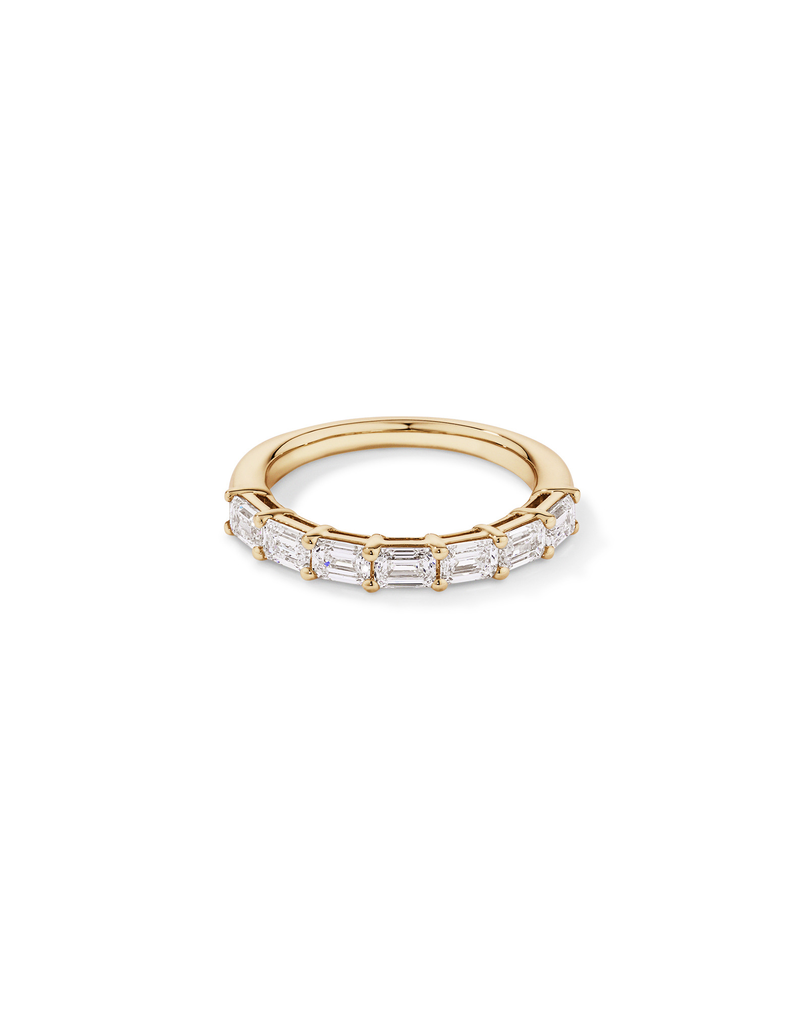 1.40 Carat TW East-West Emerald Cut Laboratory-Grown Diamond Wedding Ring 14kt Yellow Gold