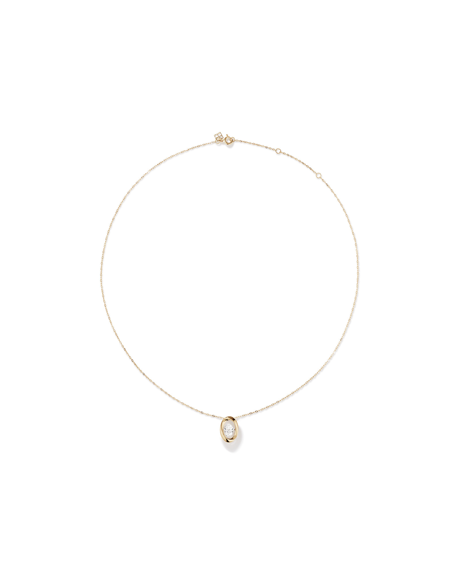 Lume Lab Oval Pendant with 0.50 Carat TW of Laboratory-Grown Diamond in 10kt White Gold