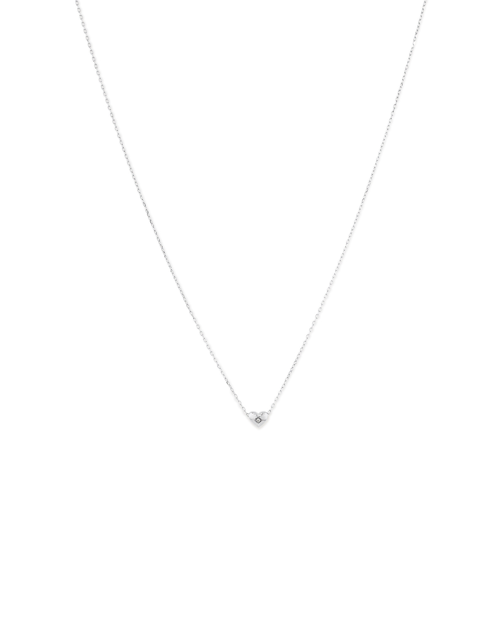 Mini Heart Necklace with .004TW of Diamonds in Silver