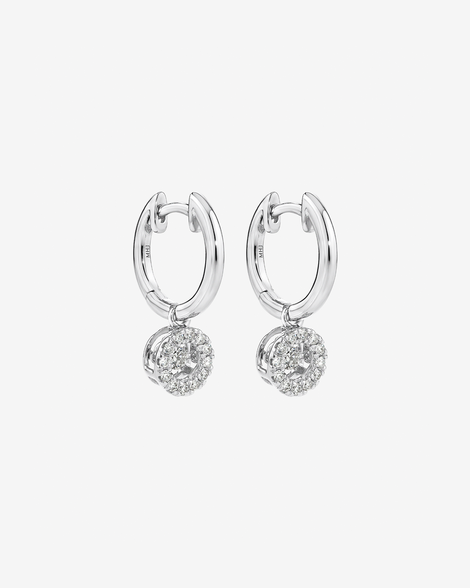 Lume Lab Round Brilliant Huggie Earrings with 0.30 Carat TW of Laboratory-Grown Diamonds in Sterling Silver