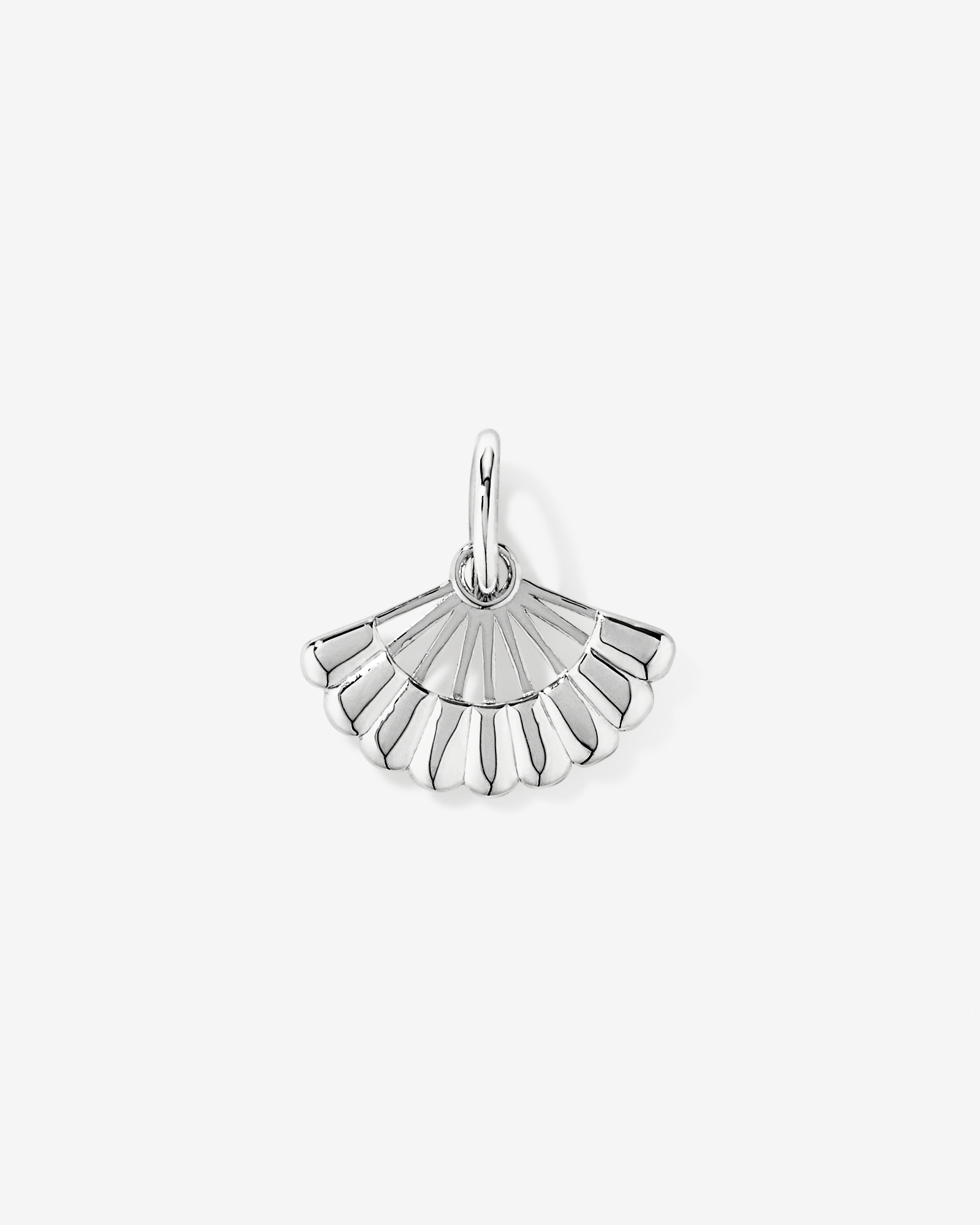 Fan Pendant with Cubic Zirconia in Sterling Silver