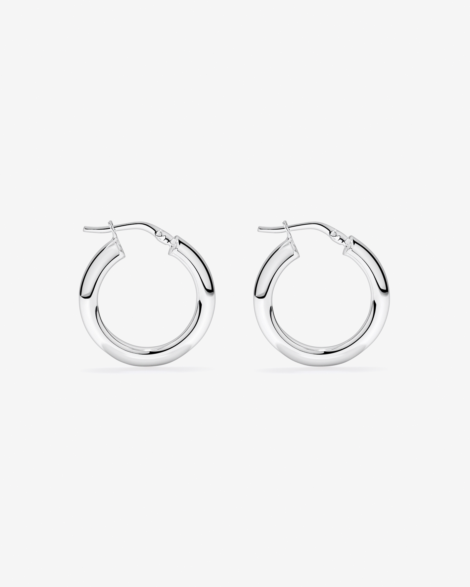 Half Round Hoop Earrings in Sterling Silver
