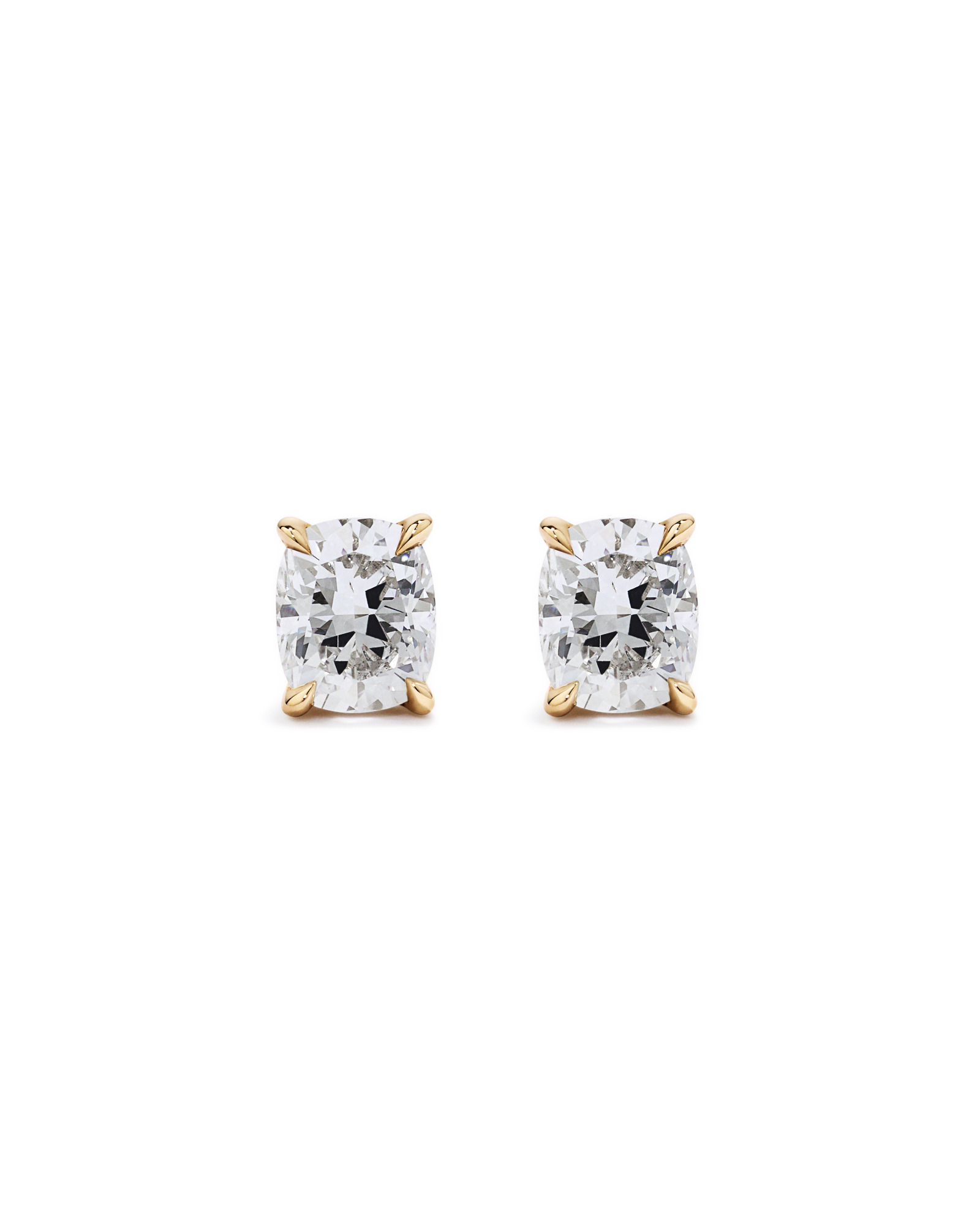 Boucles d’oreilles en diamant coussins de 1.00TW Lab en or 10kt