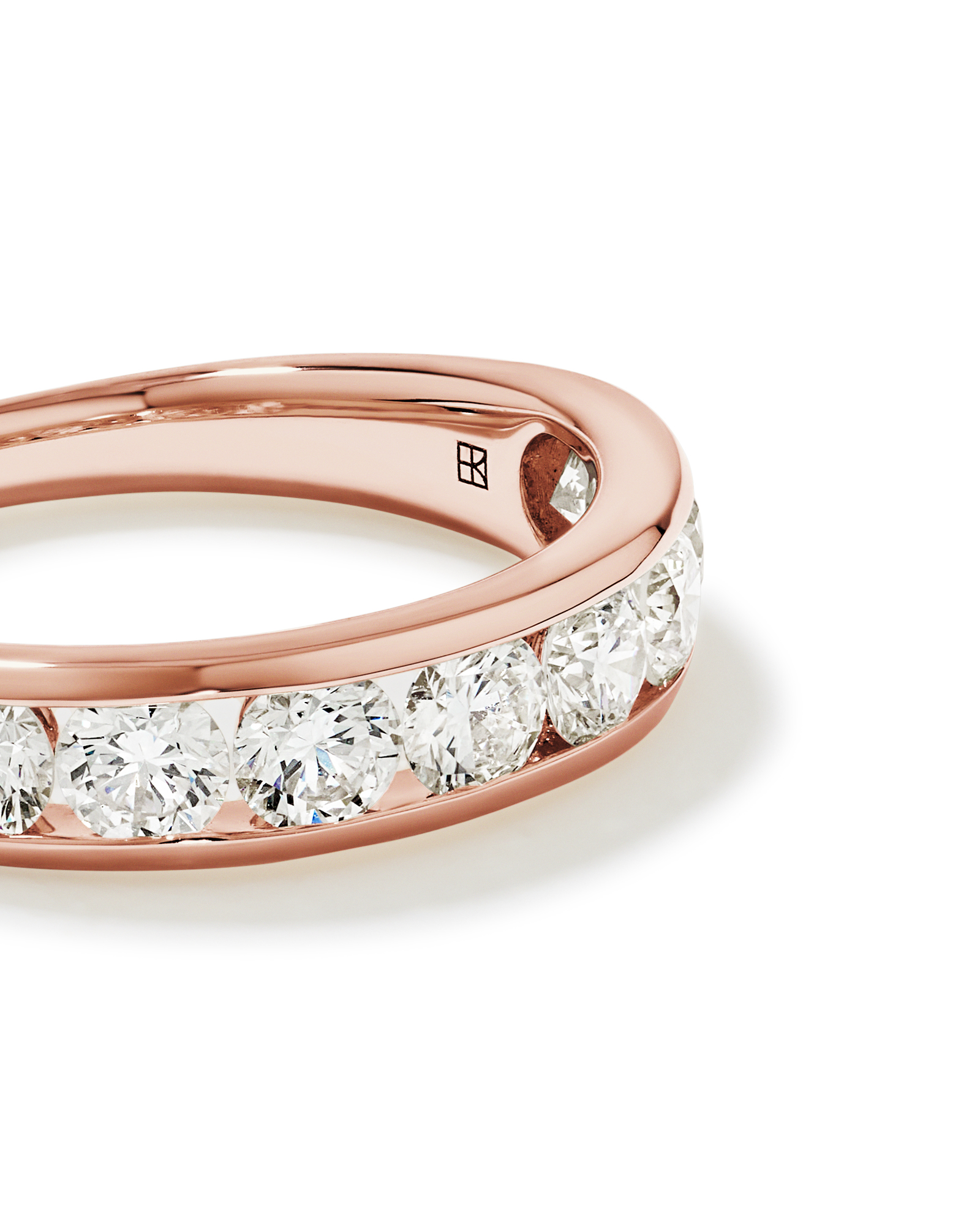 1.50 Carat TW Round Brilliant Laboratory-Grown Diamond Channel Set Wedding Ring 10kt Rose Gold