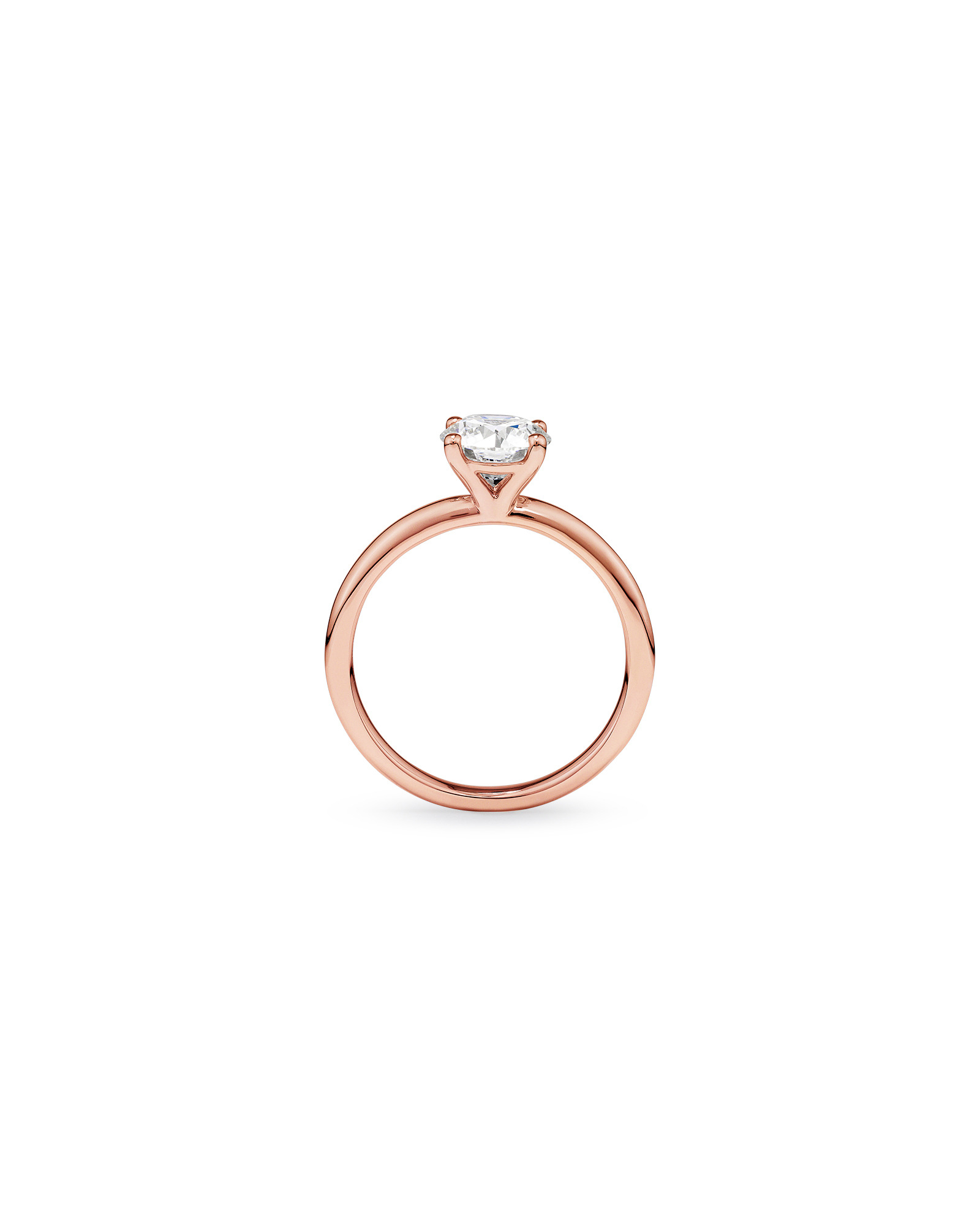 Carat TW Round Brilliant Laboratory-Grown Diamond Solitaire Engagement Ring in 14kt Rose Gold