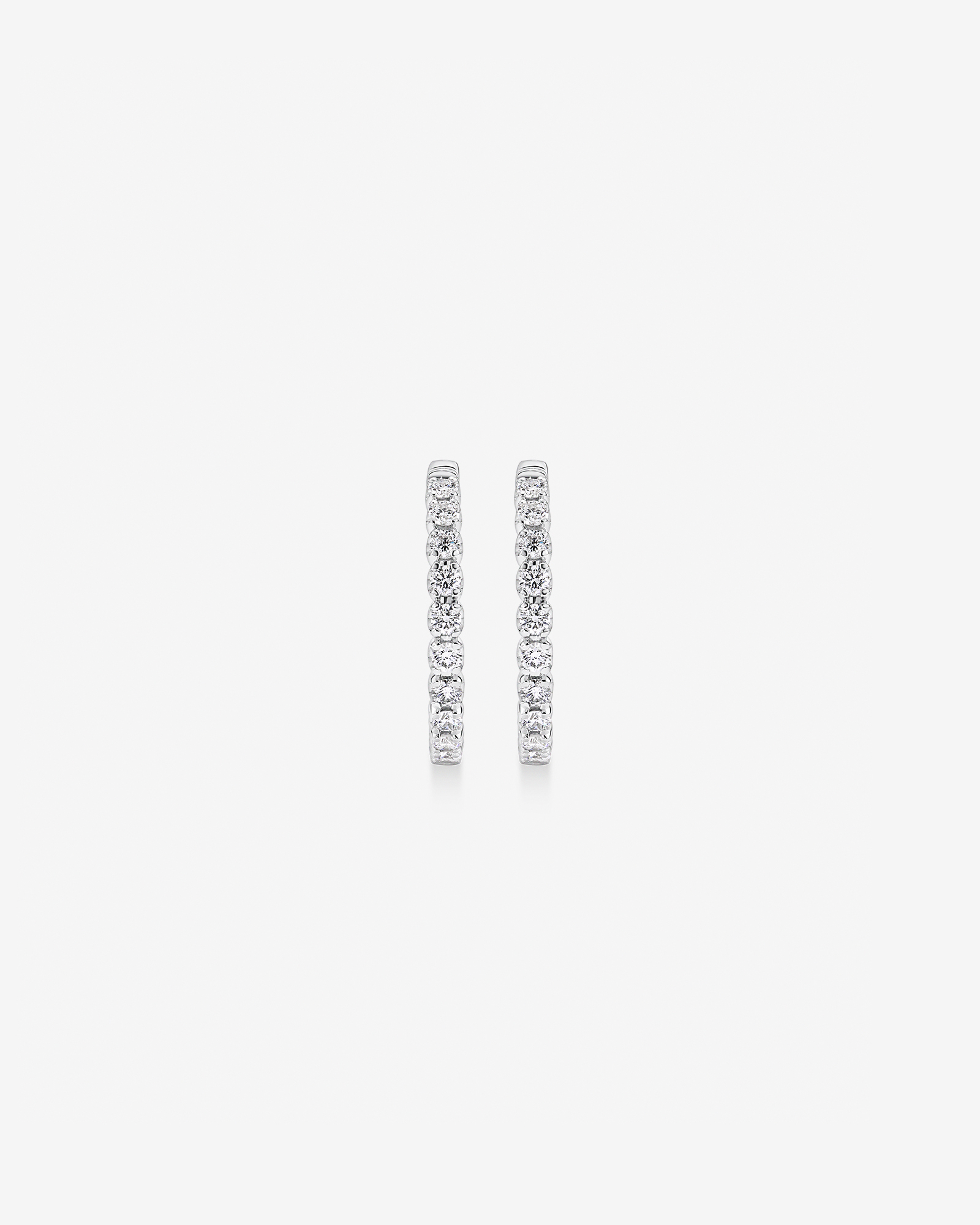 1.00TW Lab Diamond Inside Out Hoop Earrings in Silver - Small