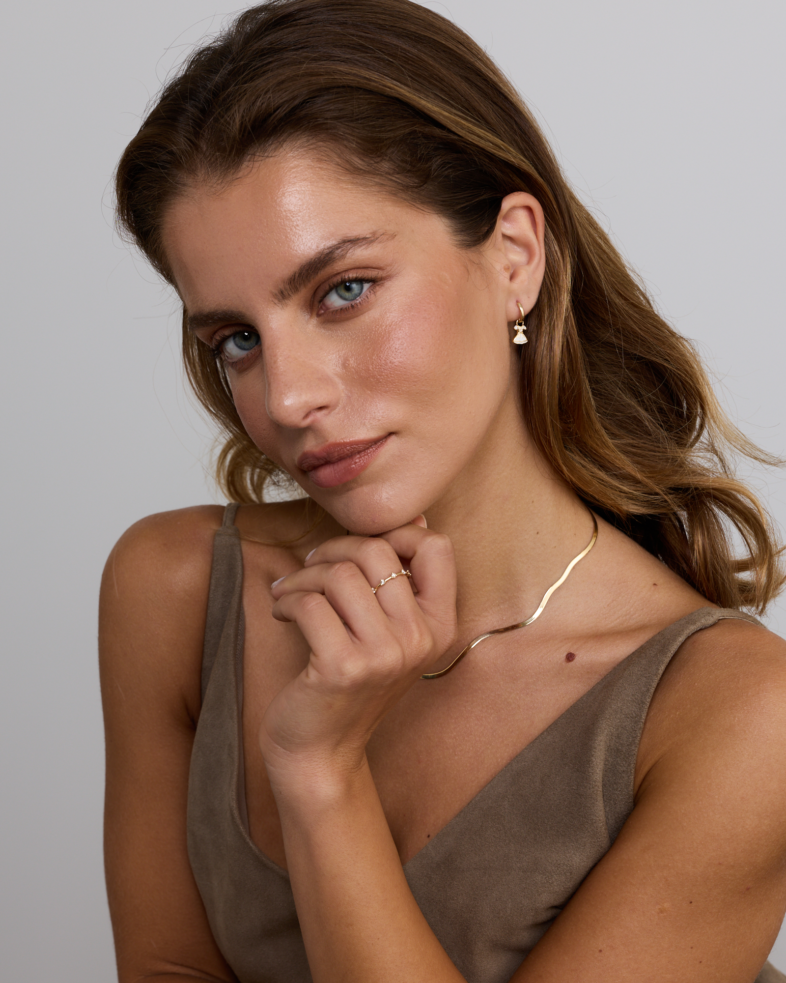 Charme de boucle d’oreille Dirndl en Vermeil 18 kt