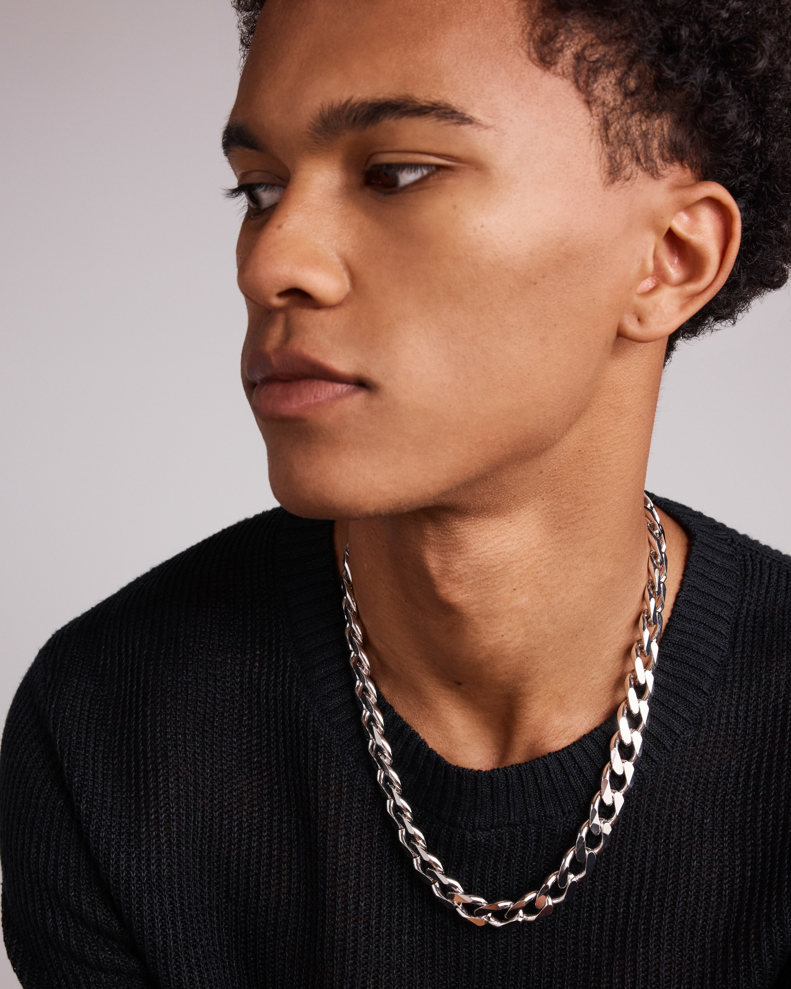 Chaîne Gourmette de 14.8mm en Argent Sterling