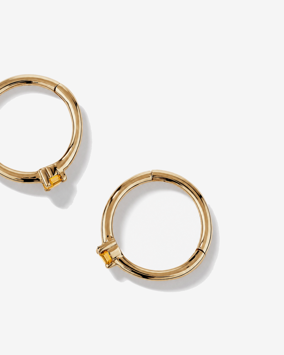 10mm Citrine Accent Sleepers in 10kt Yellow Gold