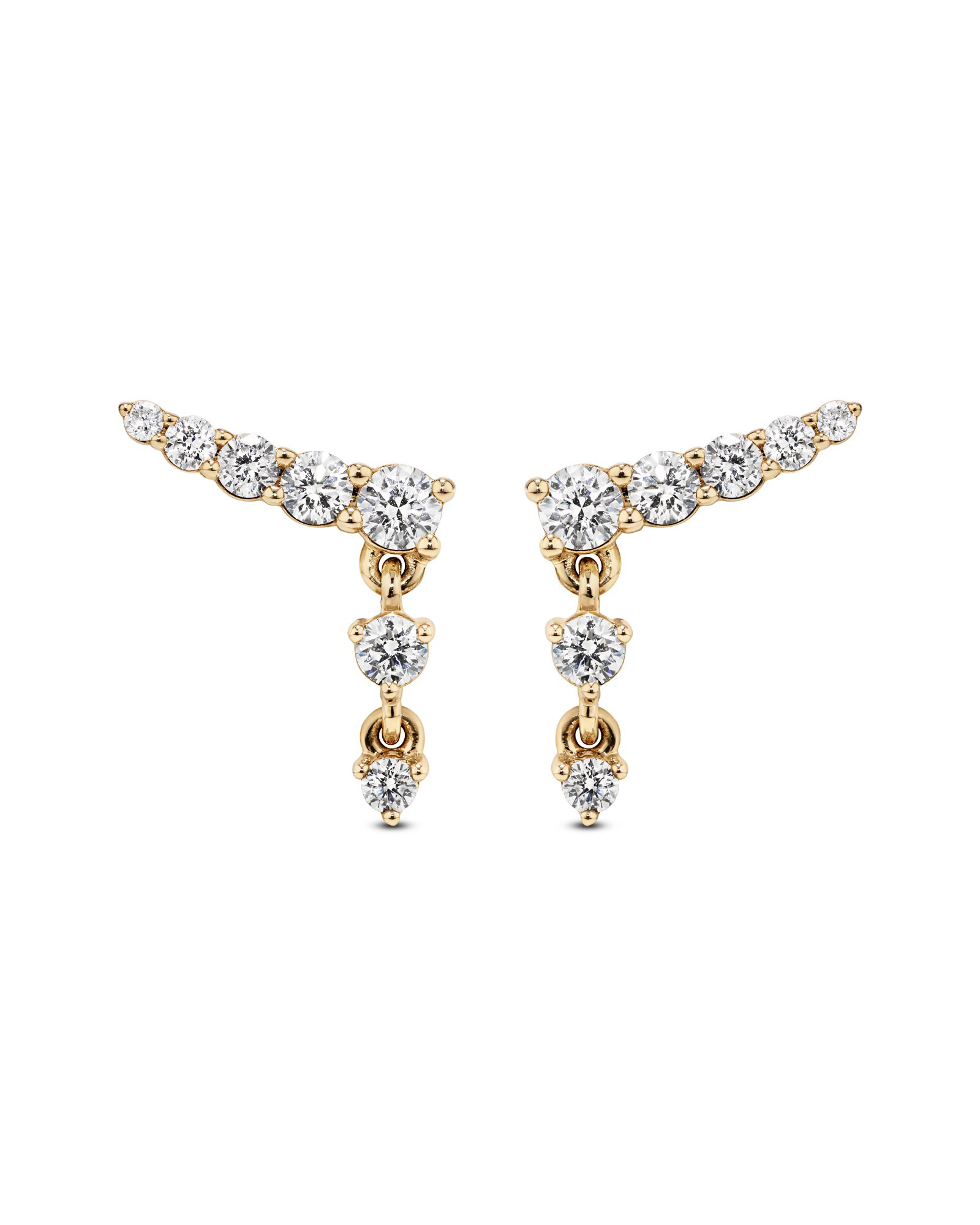 0.50 Carat TW of Laboratory-Grown Diamond Ear Climbers in 10kt Yellow Gold