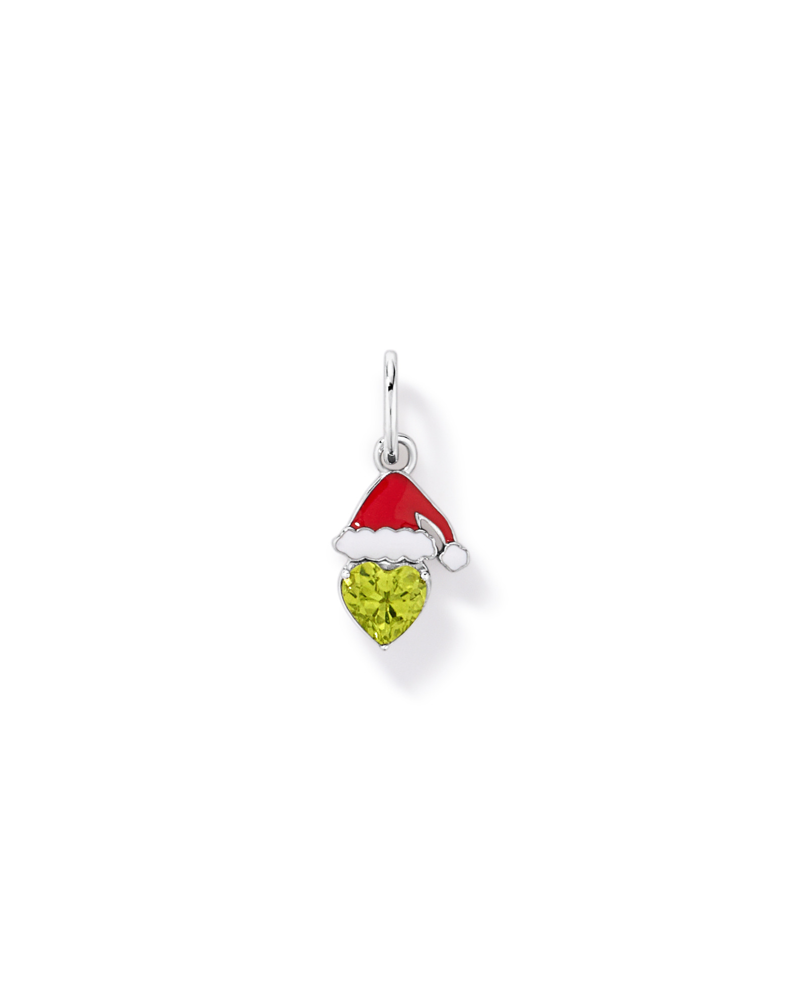 Christmas Pendant with Peridot and Enamel in Sterling Silver