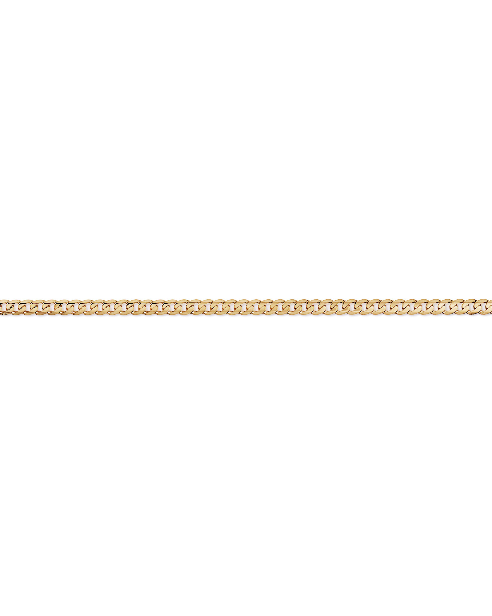 19cm (22") 3mm Width Solid Flat Bevelled Curb Bracelet in 10kt Yellow Gold