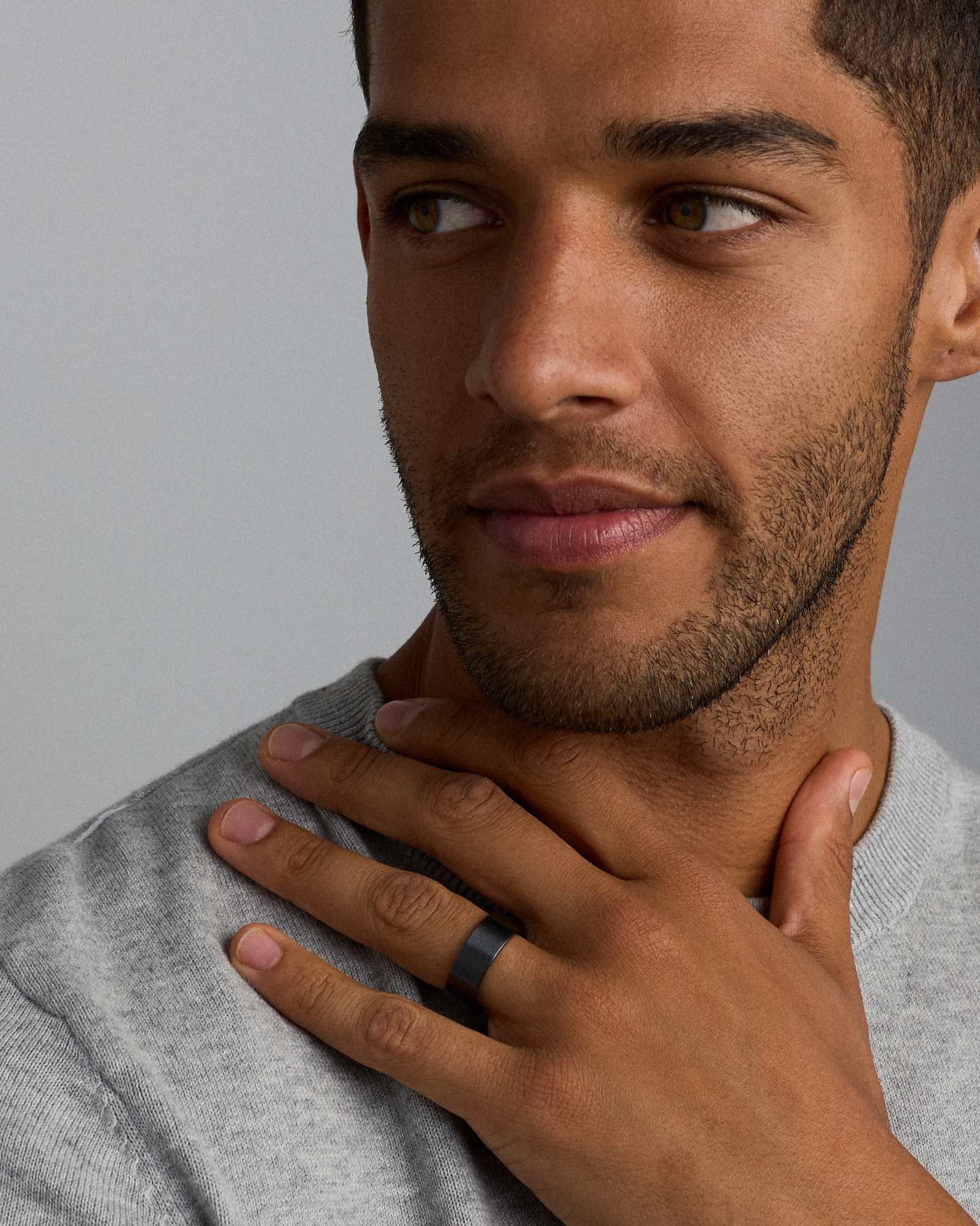 8mm Brushed Flat Wedding Band in Black Titanium