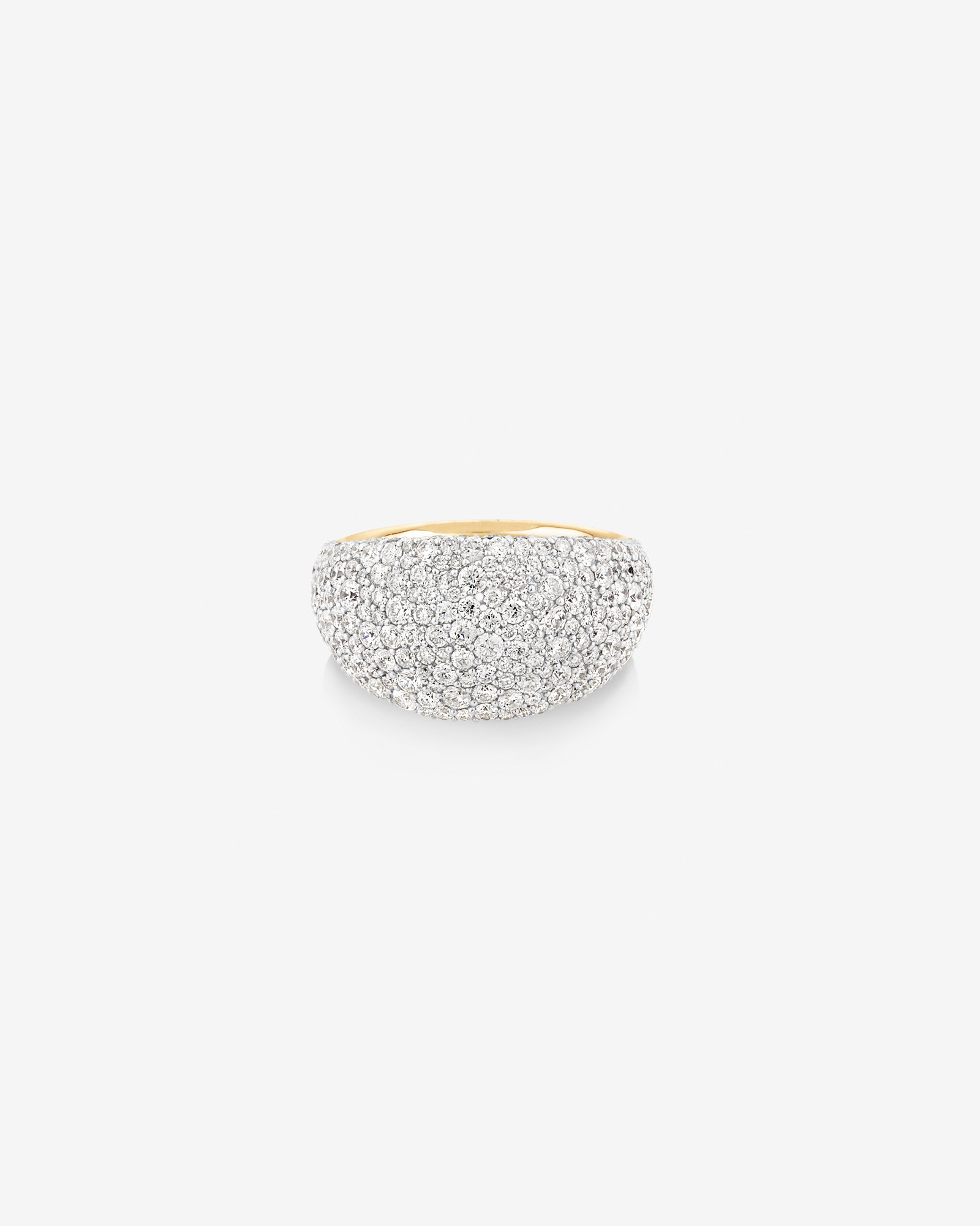 Bague Stardust en or jaune 14 K et en rhodium à diamants totalisant 4,06 ct