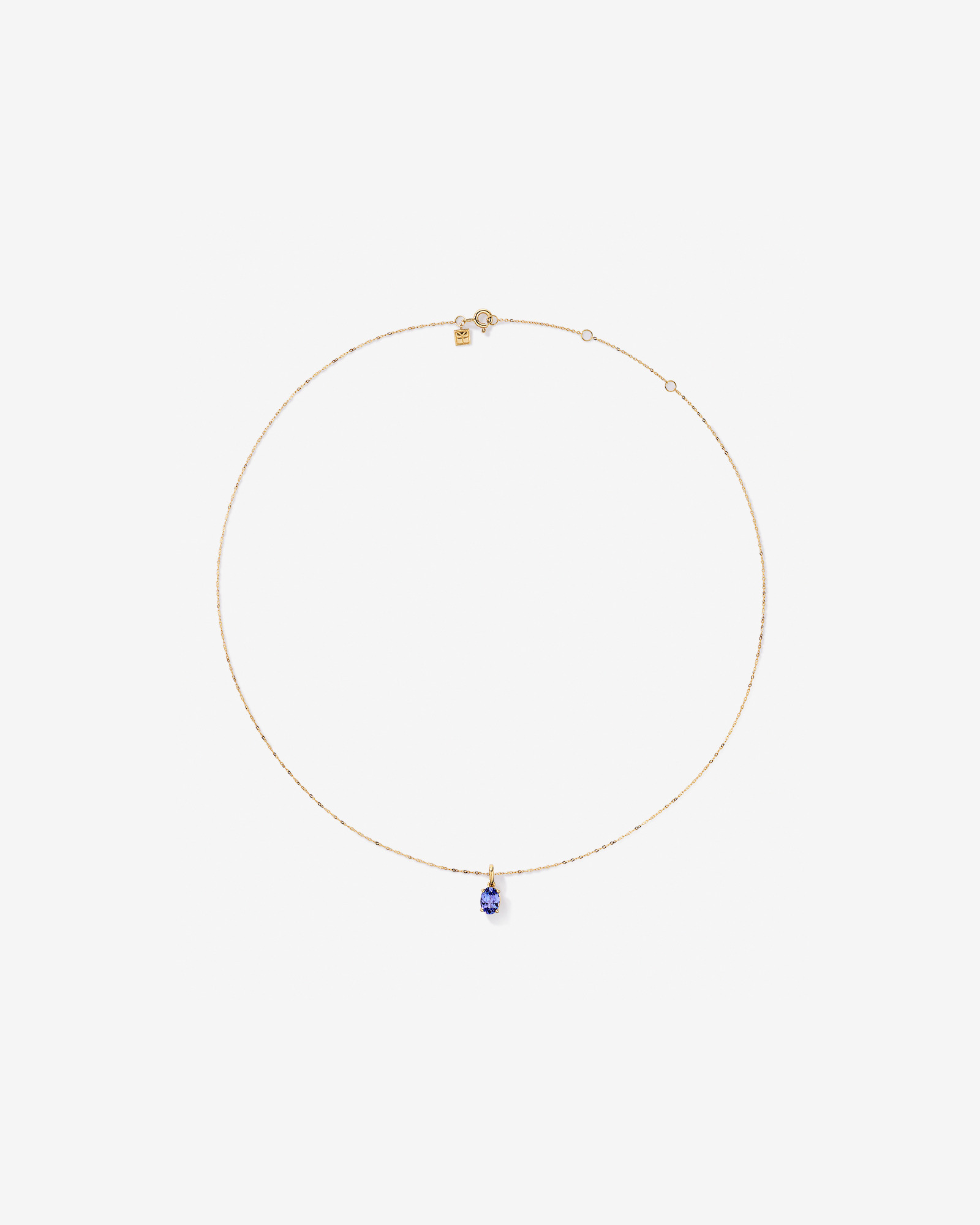 Tanzanite Solitaire Pendant With Chain in 10kt Yellow Gold