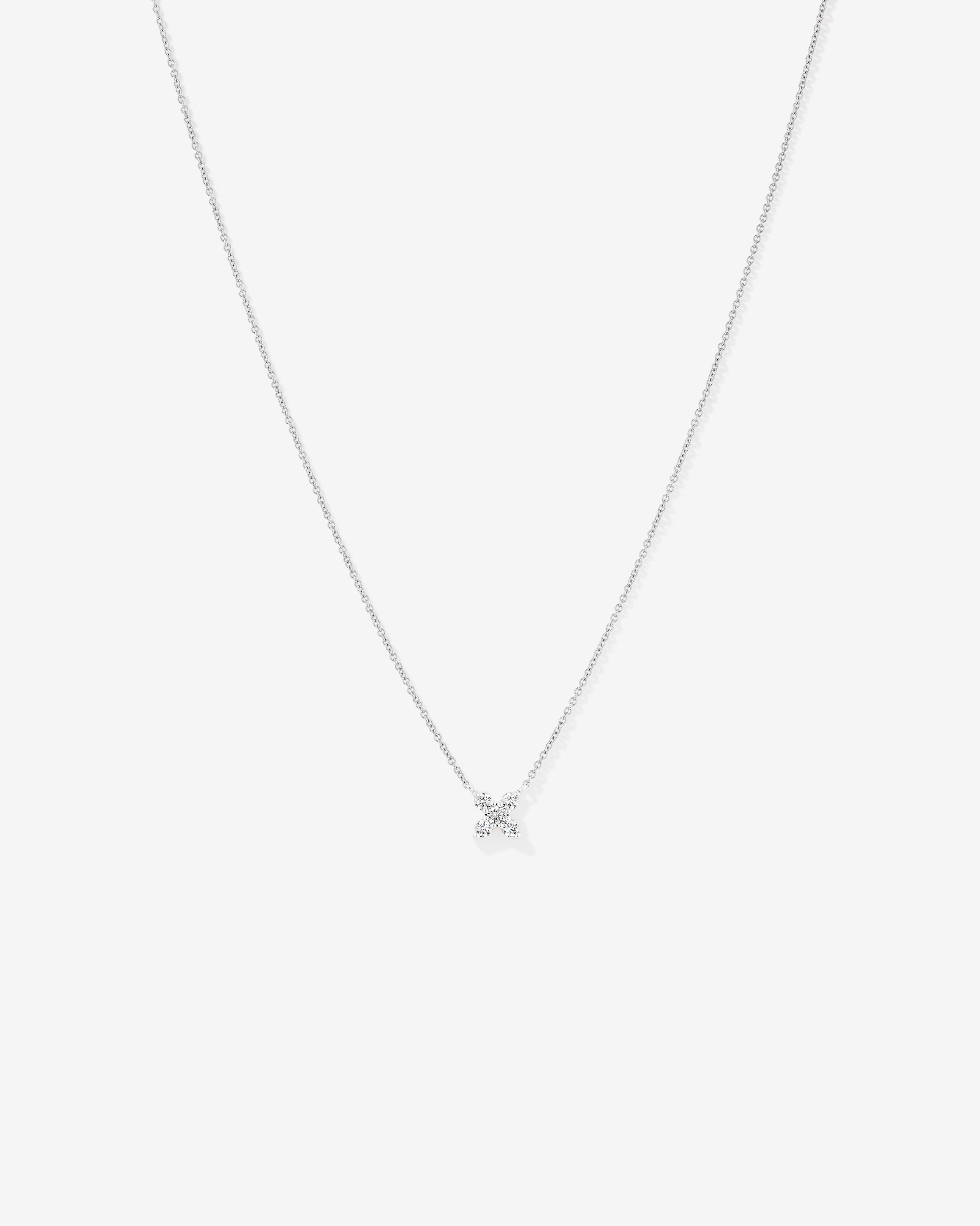 50cm (20") Cubic Zirconia Floral Necklace in Sterling Silver