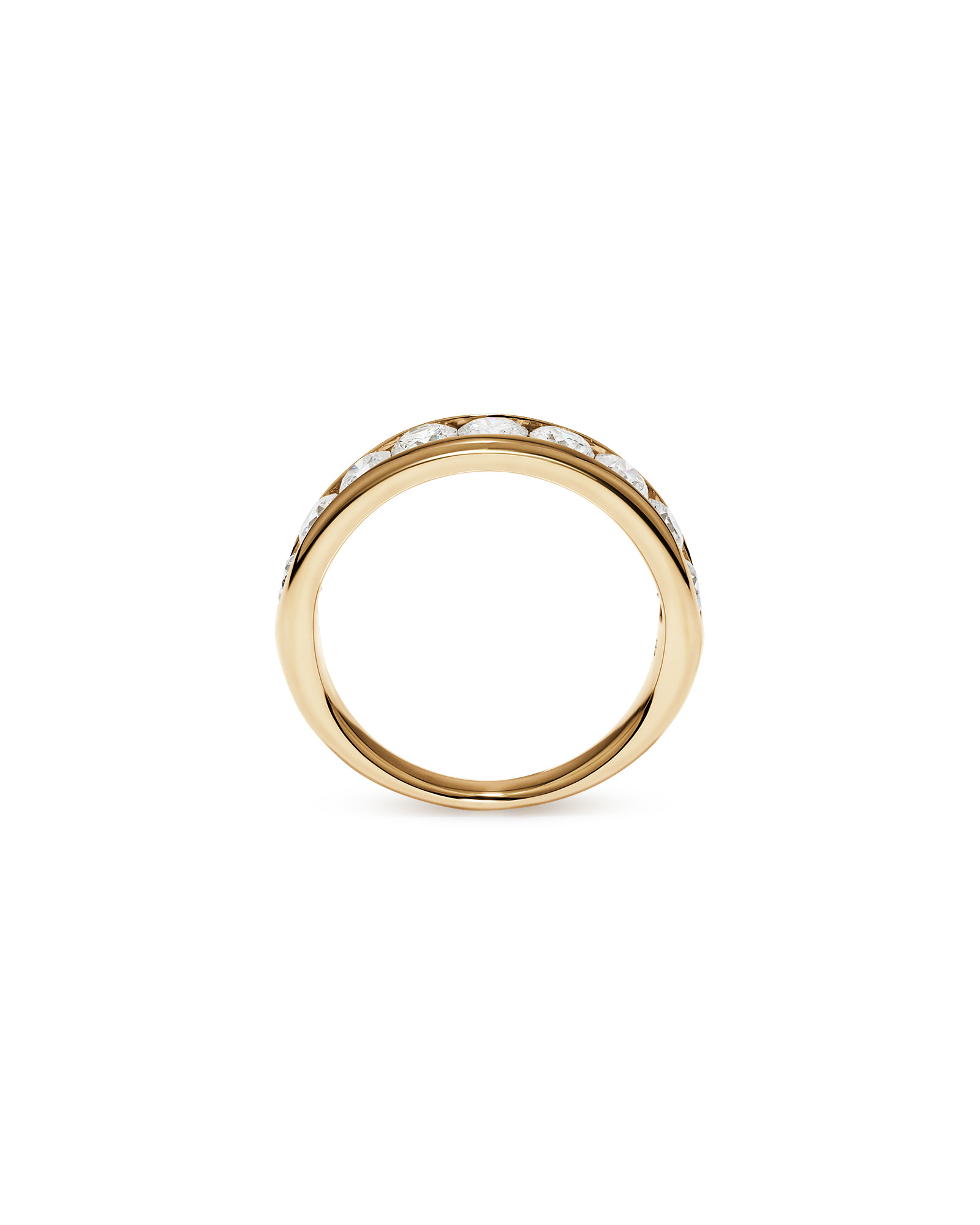 1.50 Carat TW Round Brilliant Laboratory-Grown Diamond Channel Set Wedding Ring 10kt Gold
