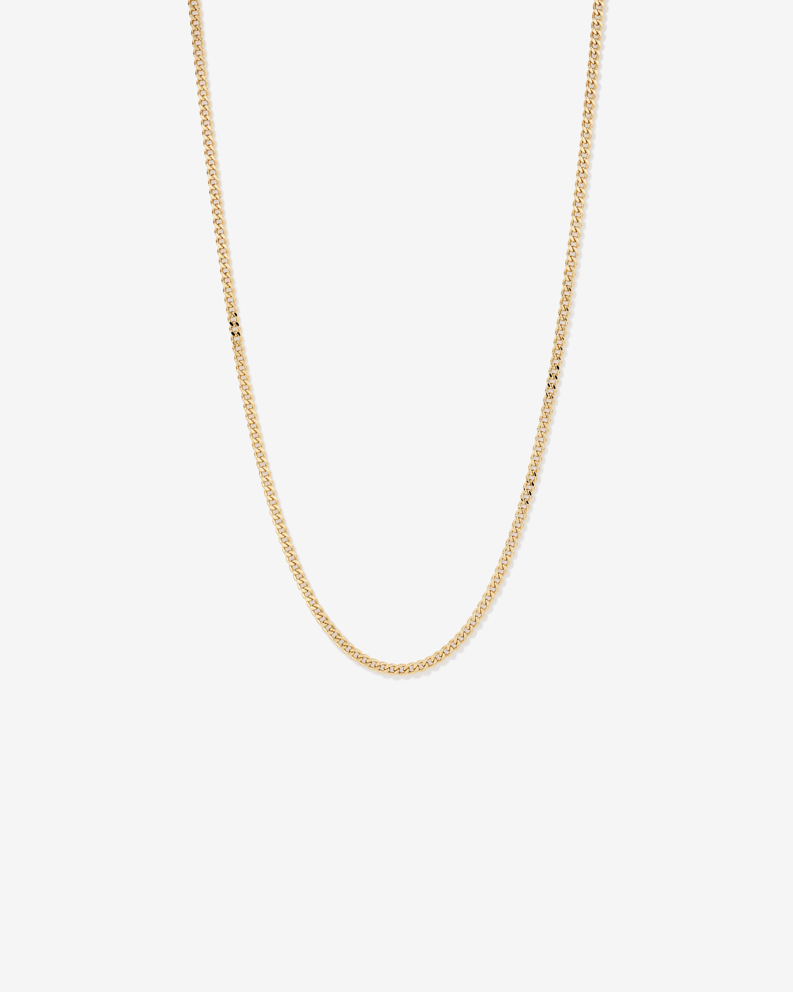65cm (22") 4.2mm Width Semi Solid Diamond Cut Curb Chain in 10kt Yellow Gold