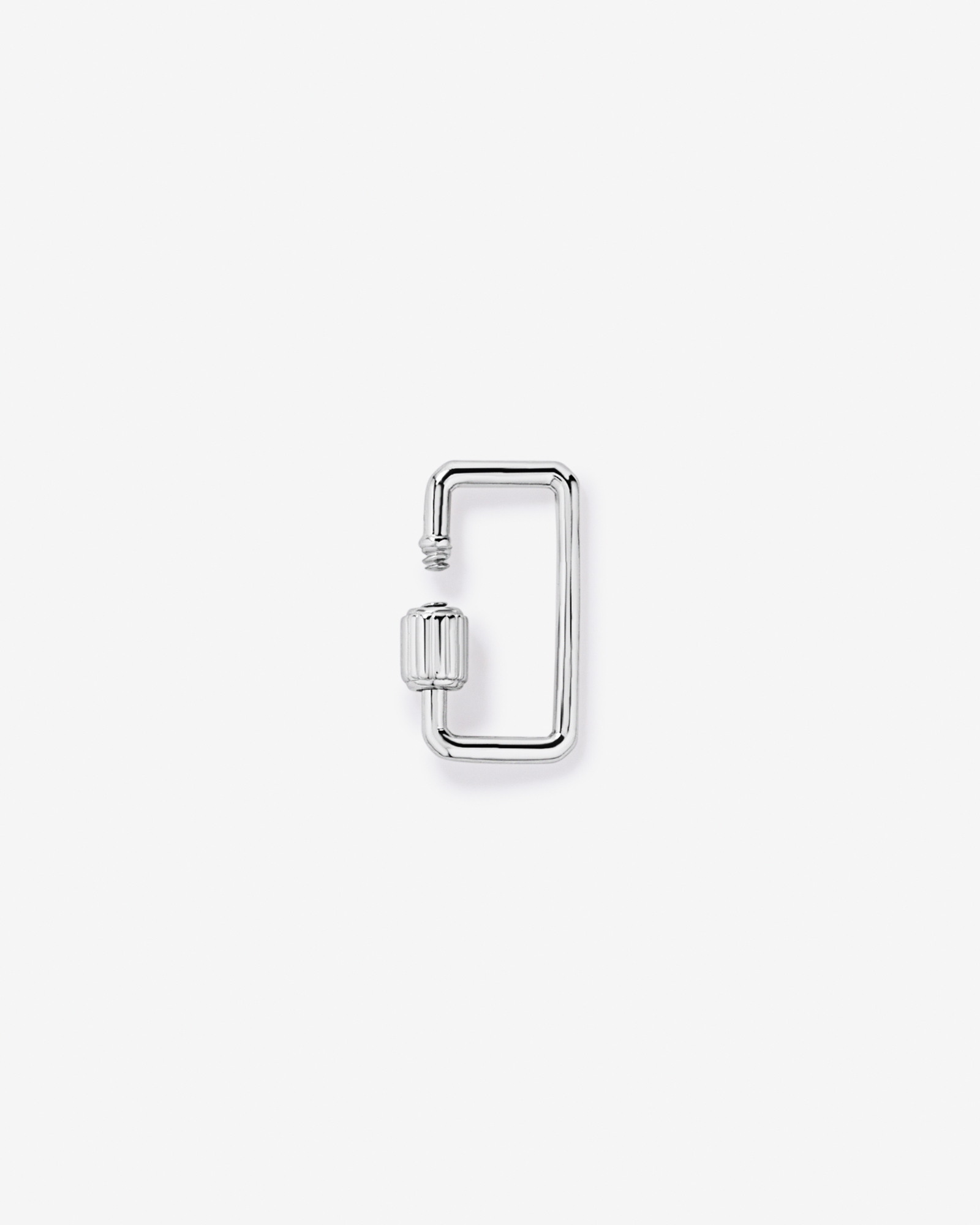 Cut Corner Carabiner Micro Connector in Sterling Silver