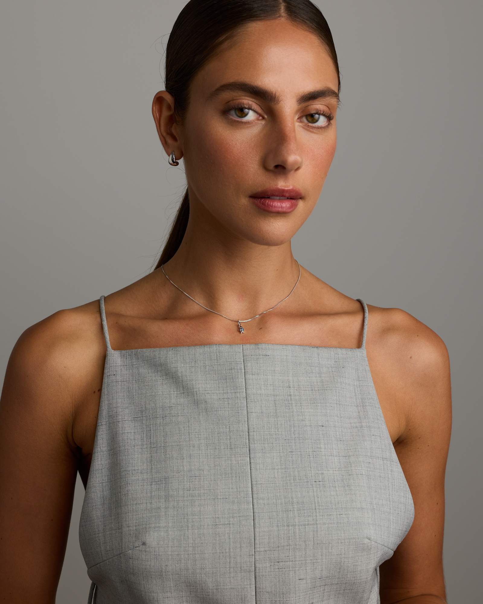 Blue Topaz Boy Pendant in Sterling Silver