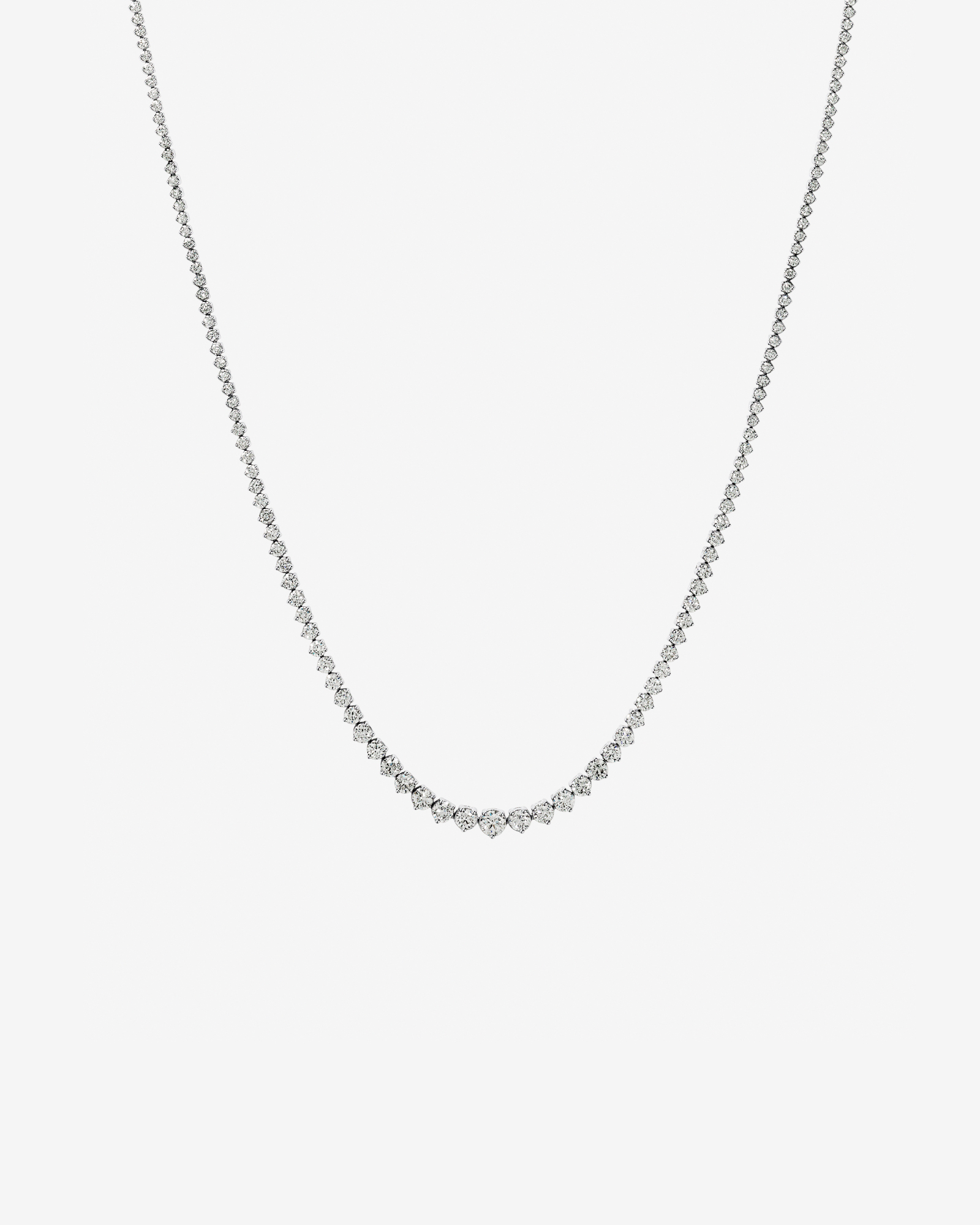 10.00 Carat TW Graduated Diamond Riviera Tennis Necklace in 18kt White Gold