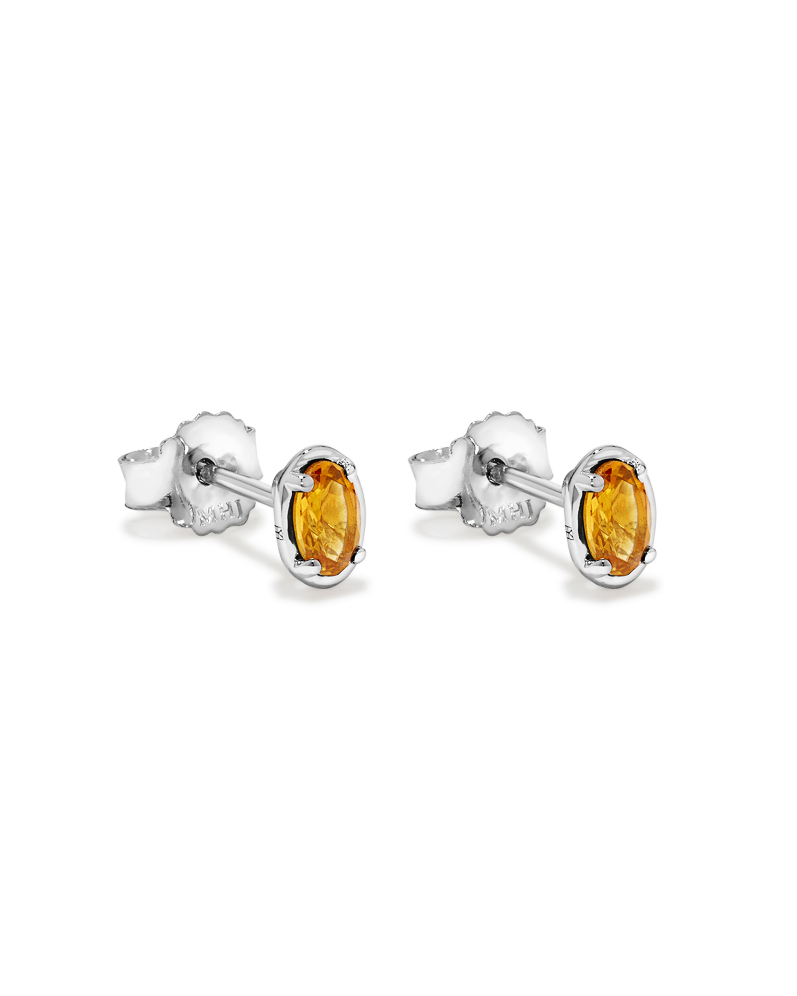 Boucles d’oreilles en citrine à coupe ovale en argent sterling