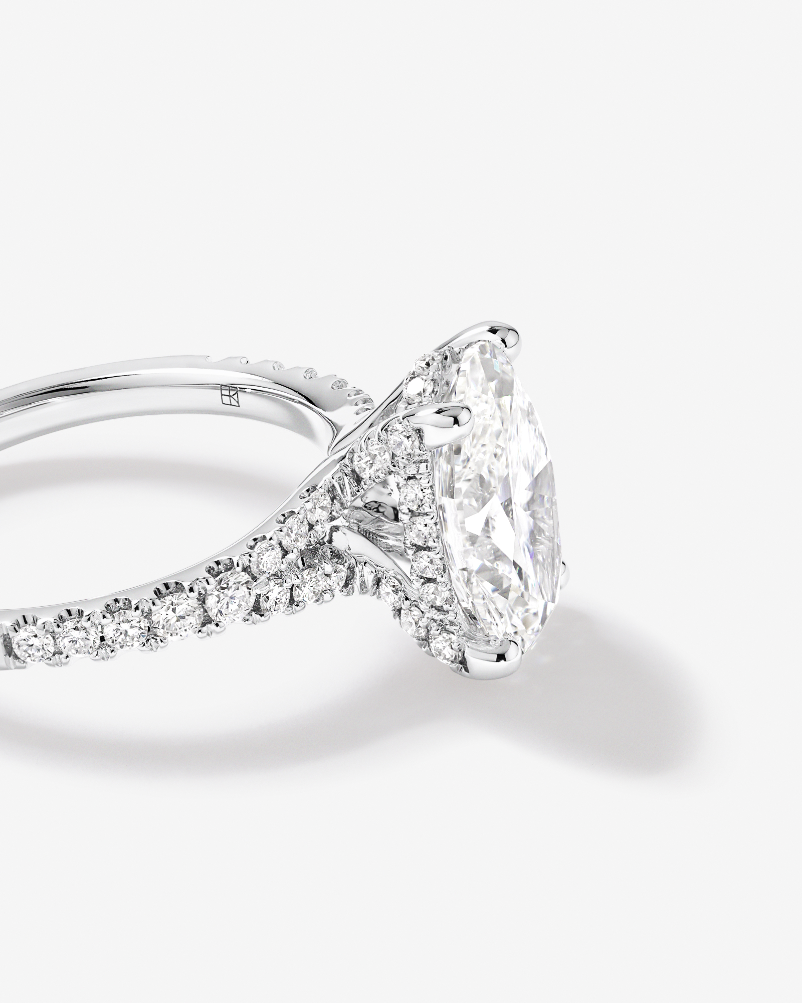 3.50 Carat TW Oval Cut Laboratory-Grown Diamond Engagement Ring 18kt White Gold