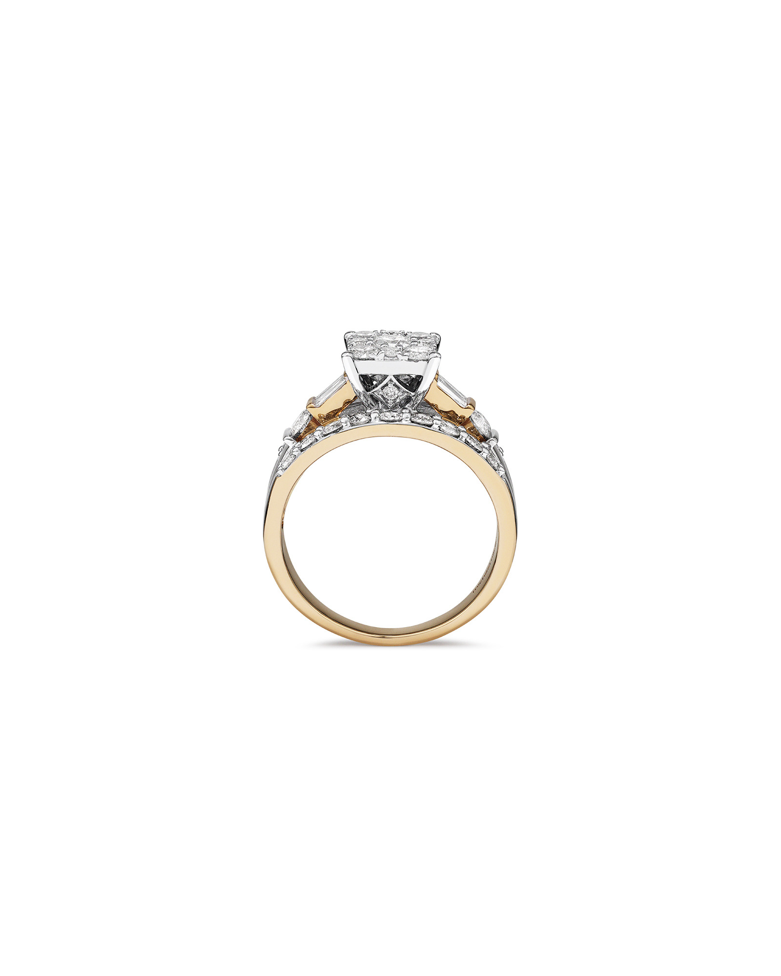 Engagement Ring with 1.75 Carat TW of Diamonds in 14kt White and Yellow Gold