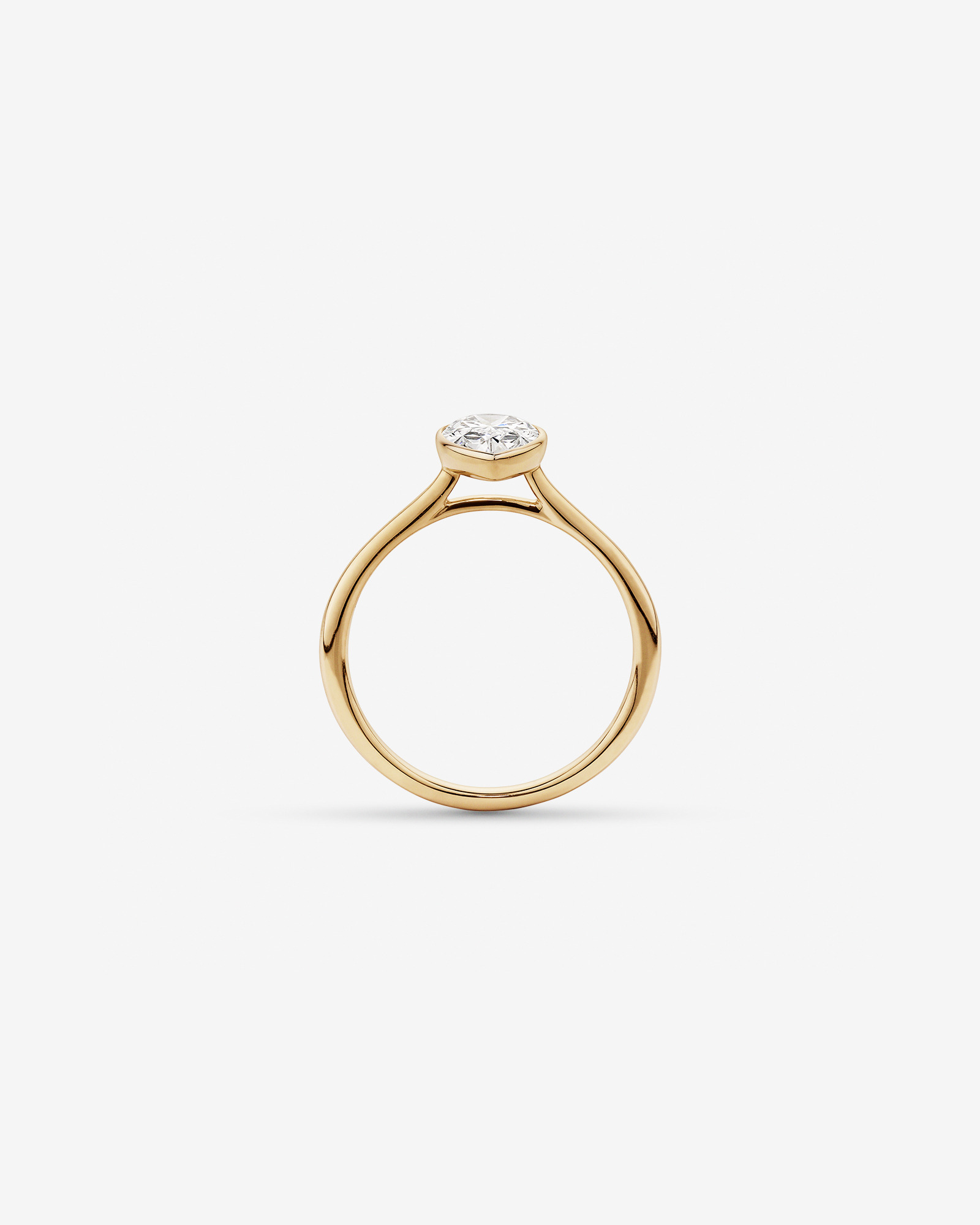 1.25 Carat TW Pear Cut Laboratory-Grown Diamond Solitaire Bezel Set Engagement Ring 14kt Yellow Gold
