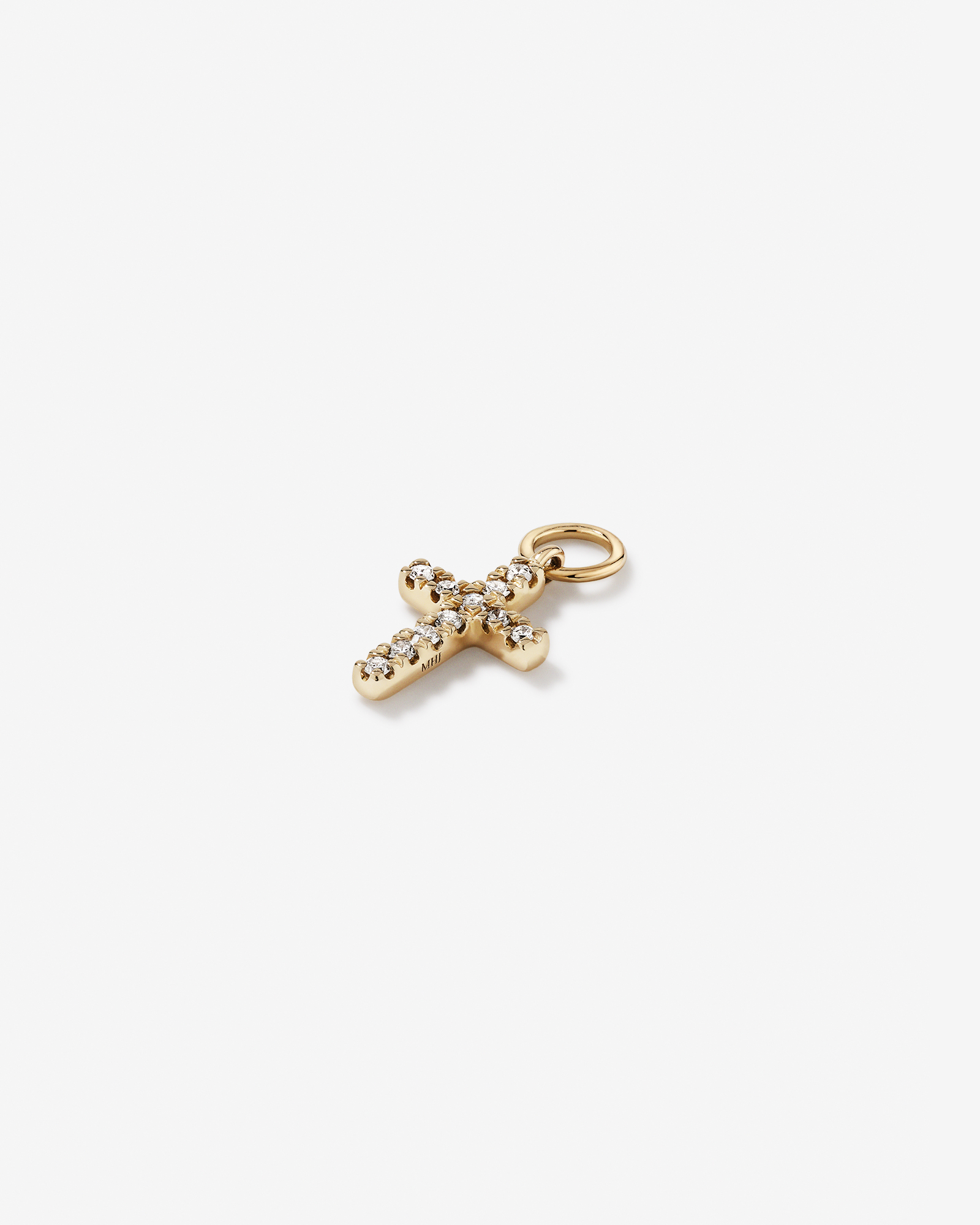 Cross Single Ear Charm with 0.04 Carat TW of Diamonds in 10kt Yellow Gold
