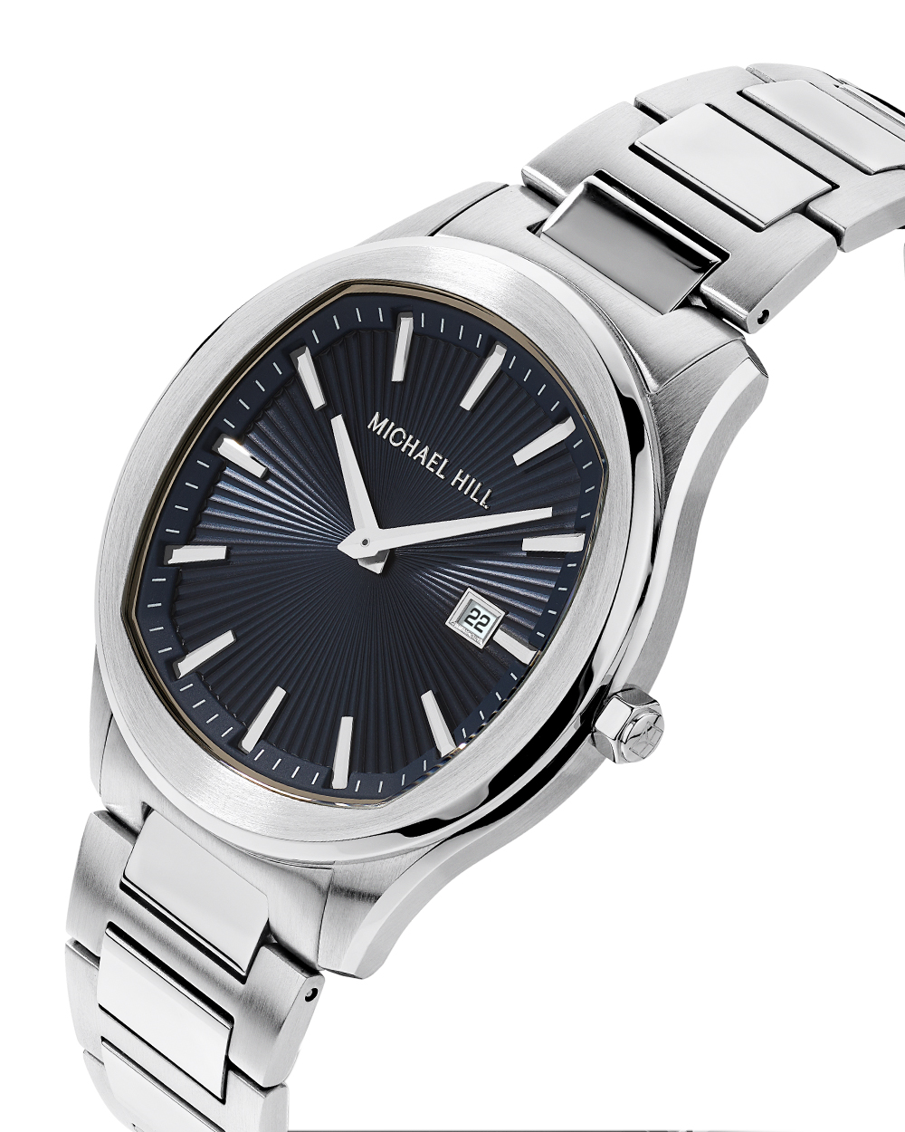 Quartz Watch with Deep Blue Dial in Stainless Steel