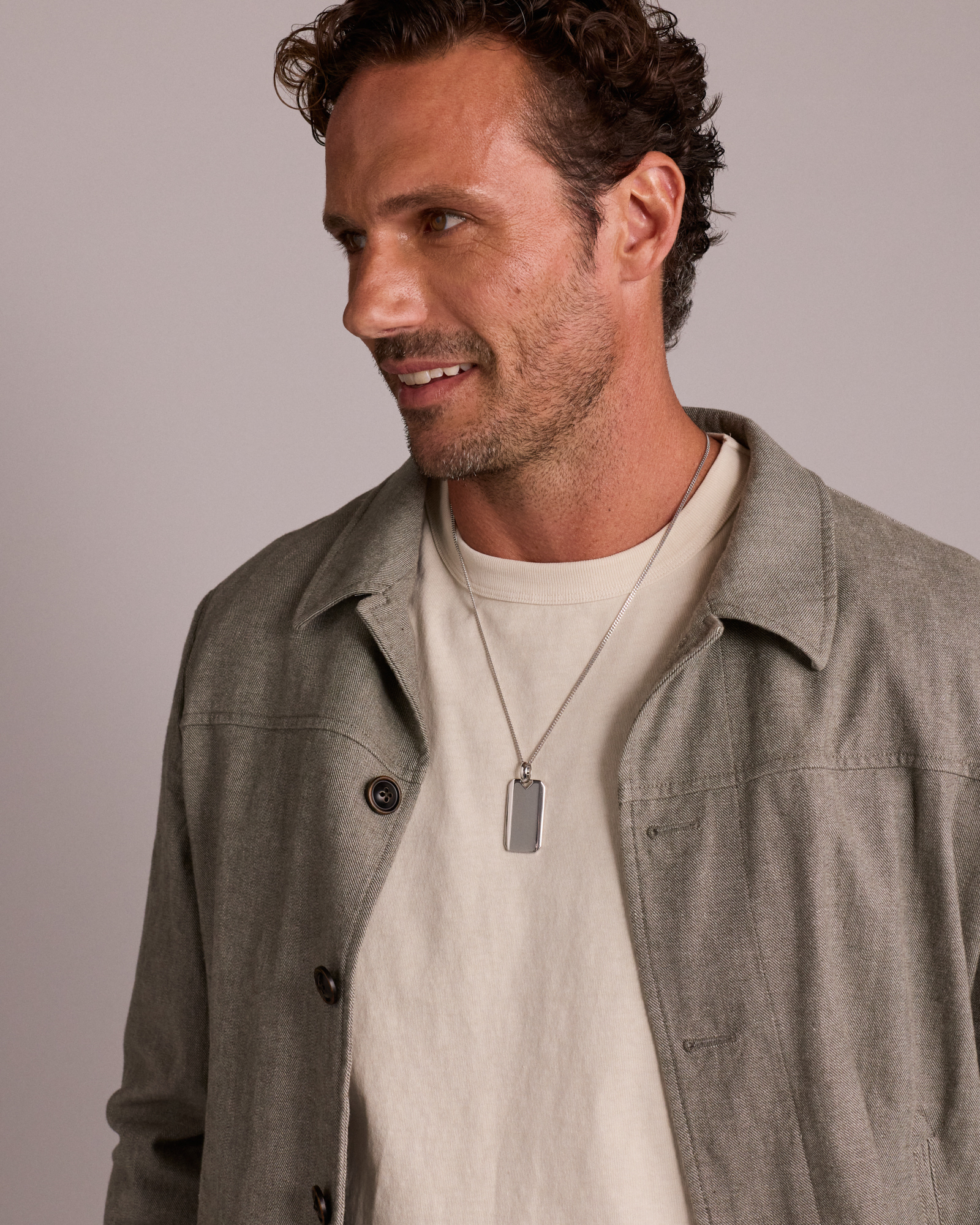 Plaque d'identité en argent sterling avec diamant