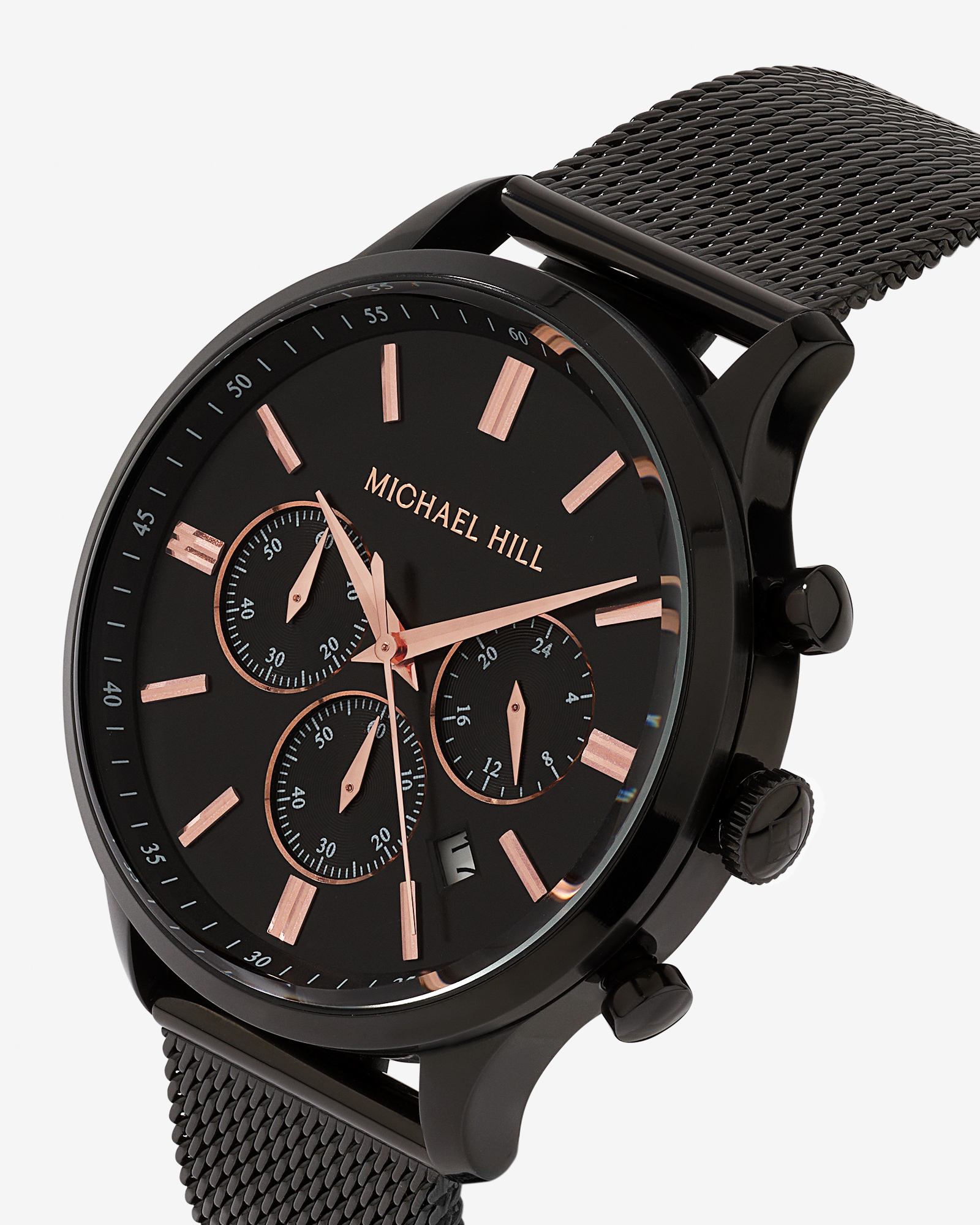 Men's Chronograph Watch in Black Tone Stainless Steel