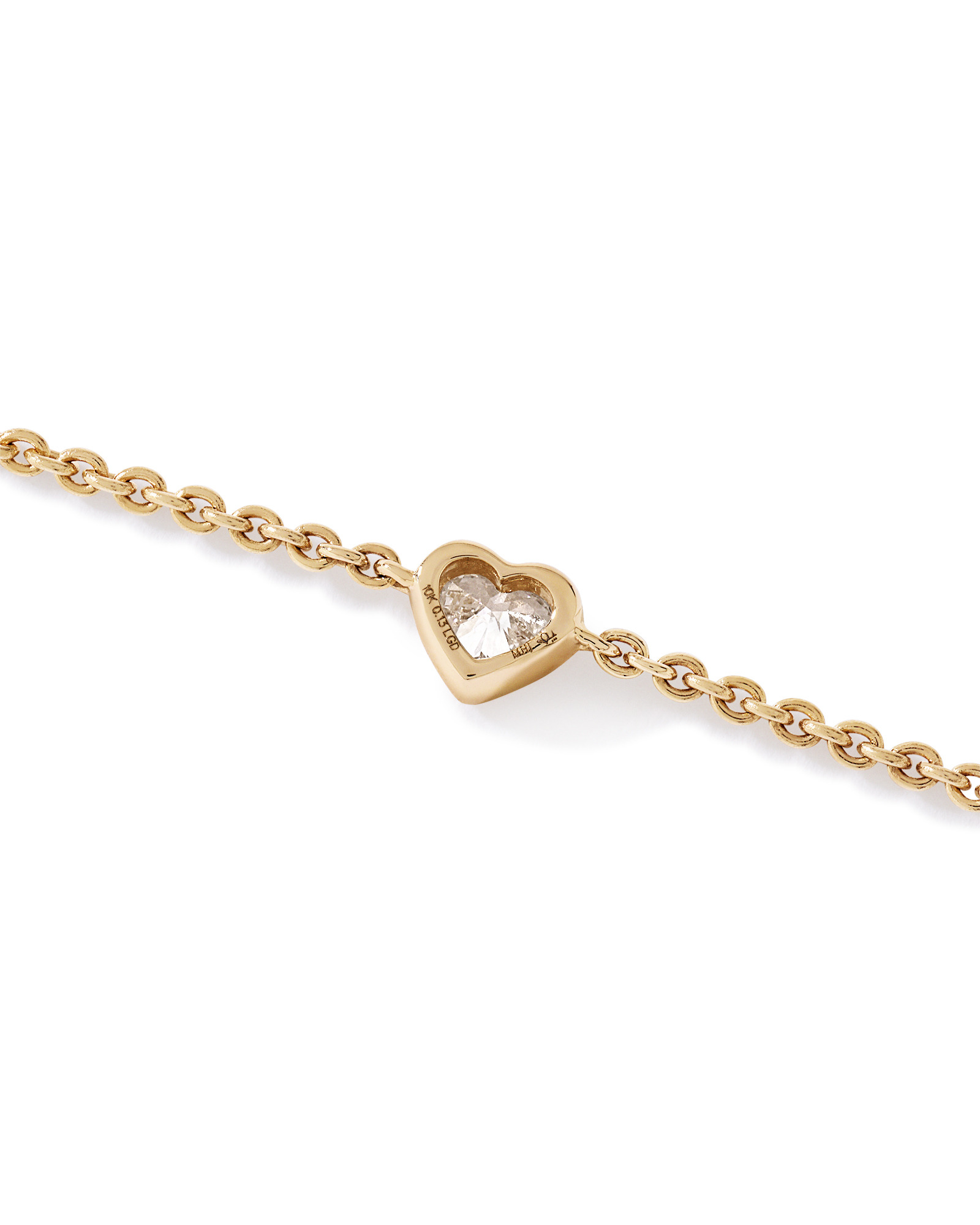 0.13 Carat TW Laboratory-Grown Diamond Heart Bracelet in 10kt Yellow Gold