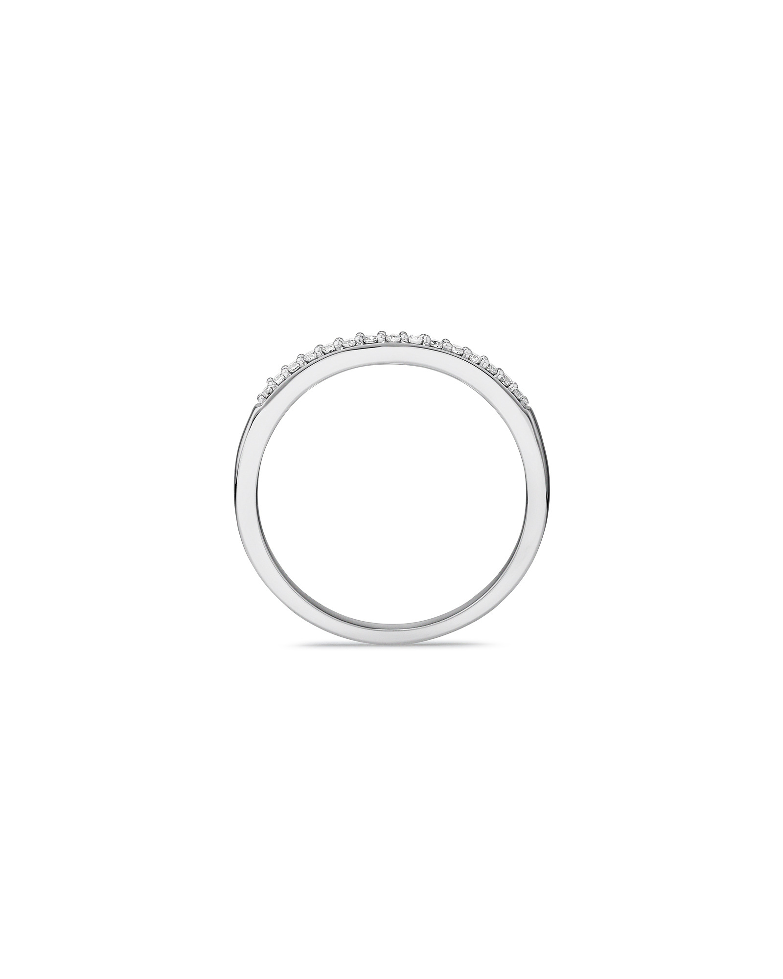 Bague de mariage avec 0,10 carat de diamants en or blanc 14 carats