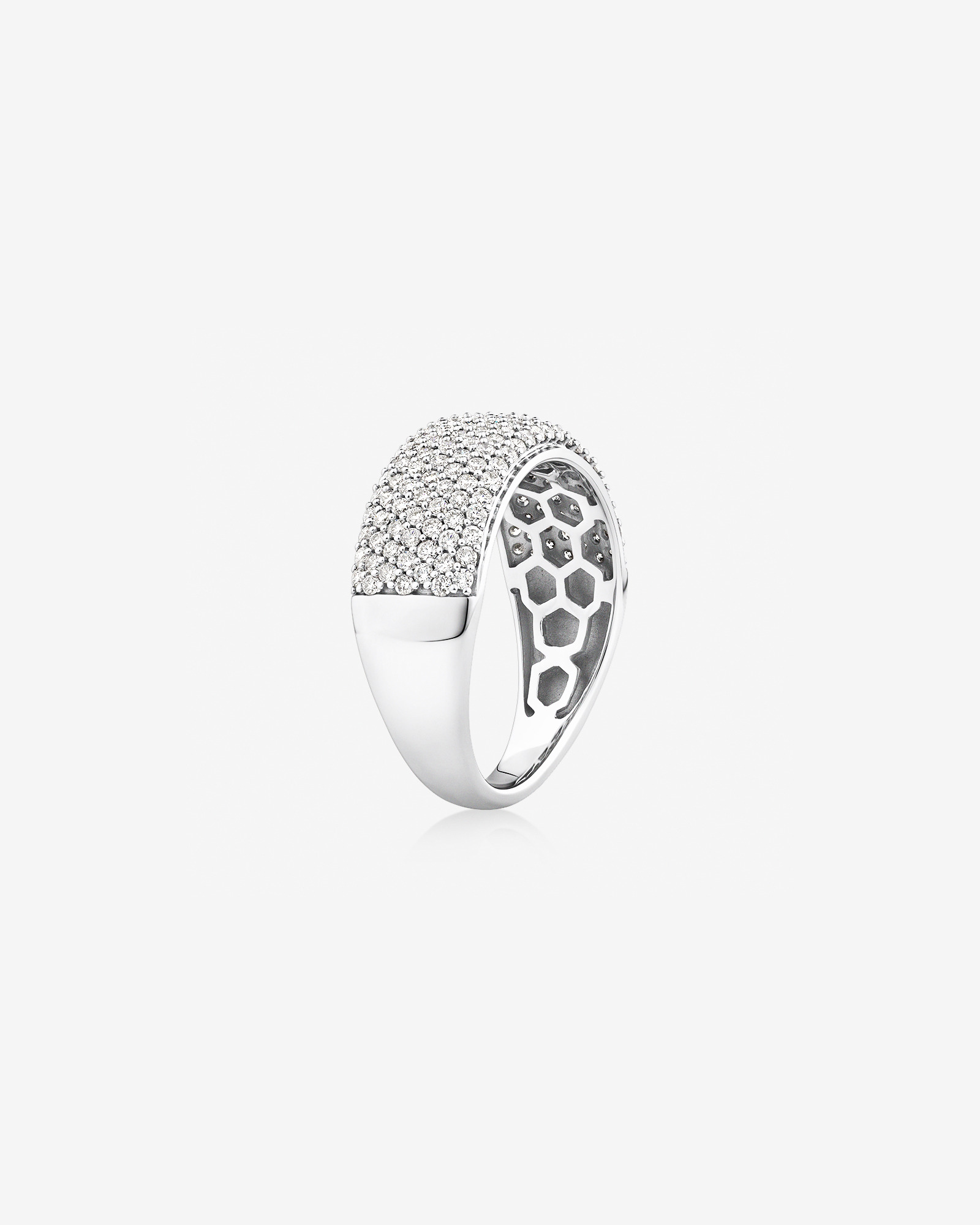 Bague en or blanc 10 K avec pavé de diamants totalisant 1,00 ct