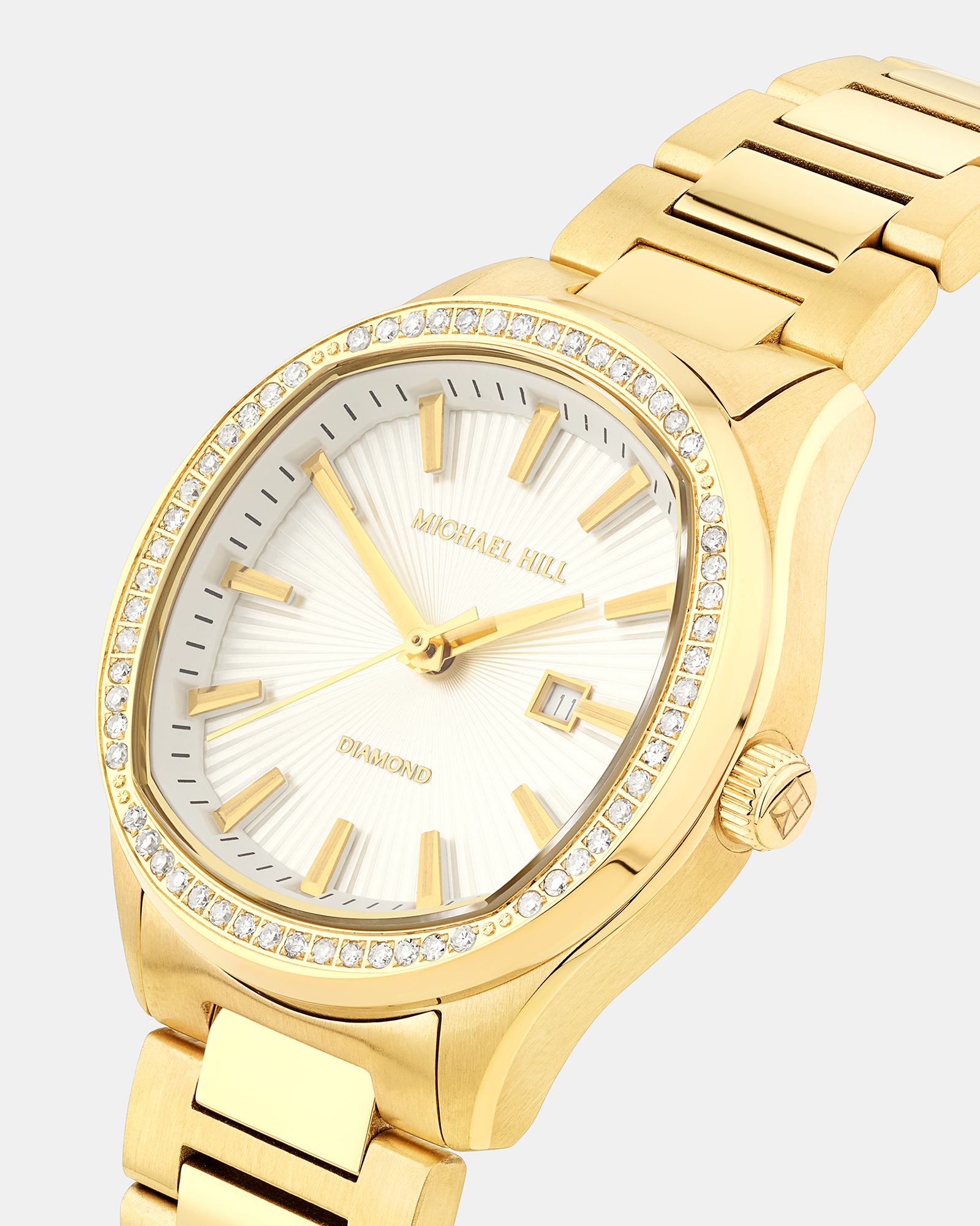 Ladies Diamond Quartz Watch in Yellow Gold Tone Stainless Steel