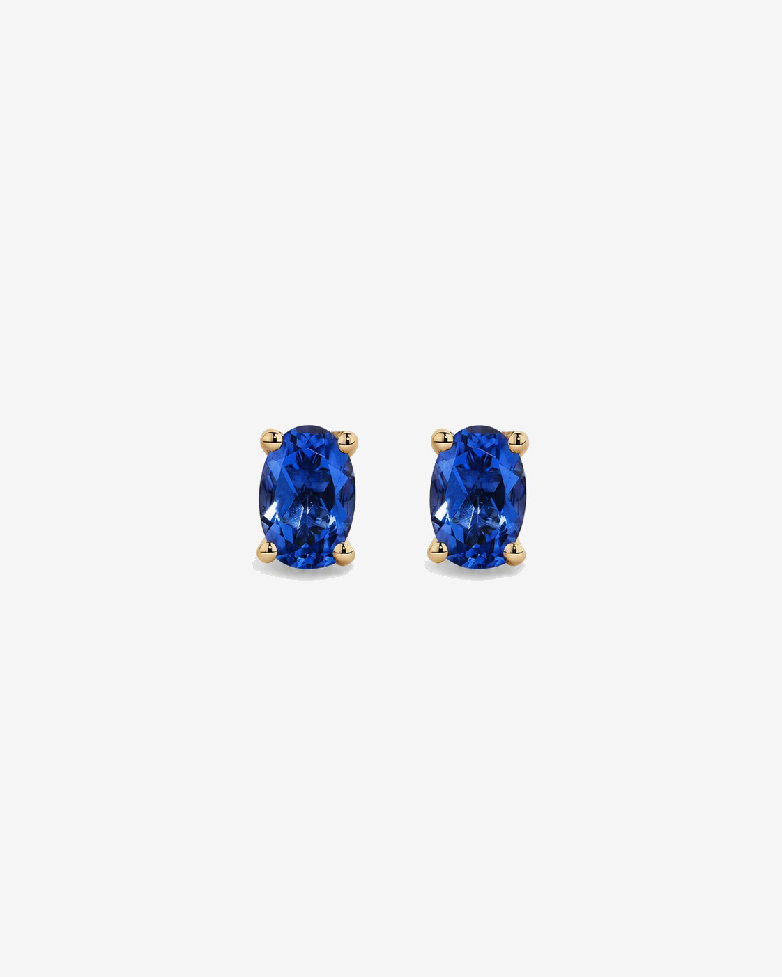 Oval Sapphire Stud Earrings in 10kt Yellow Gold