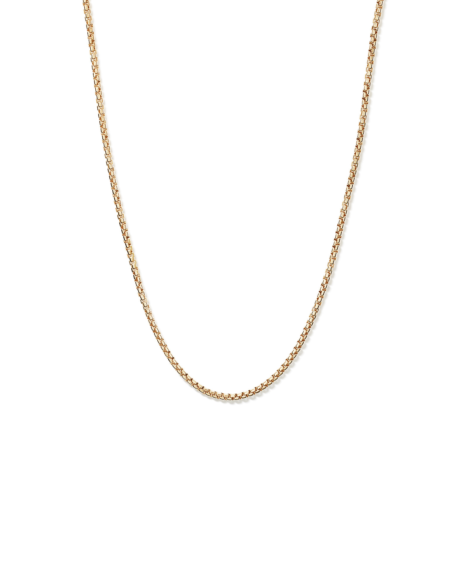 60cm (24") 3.5mm Wide Round Box Chain in 18kt Gold Vermeil